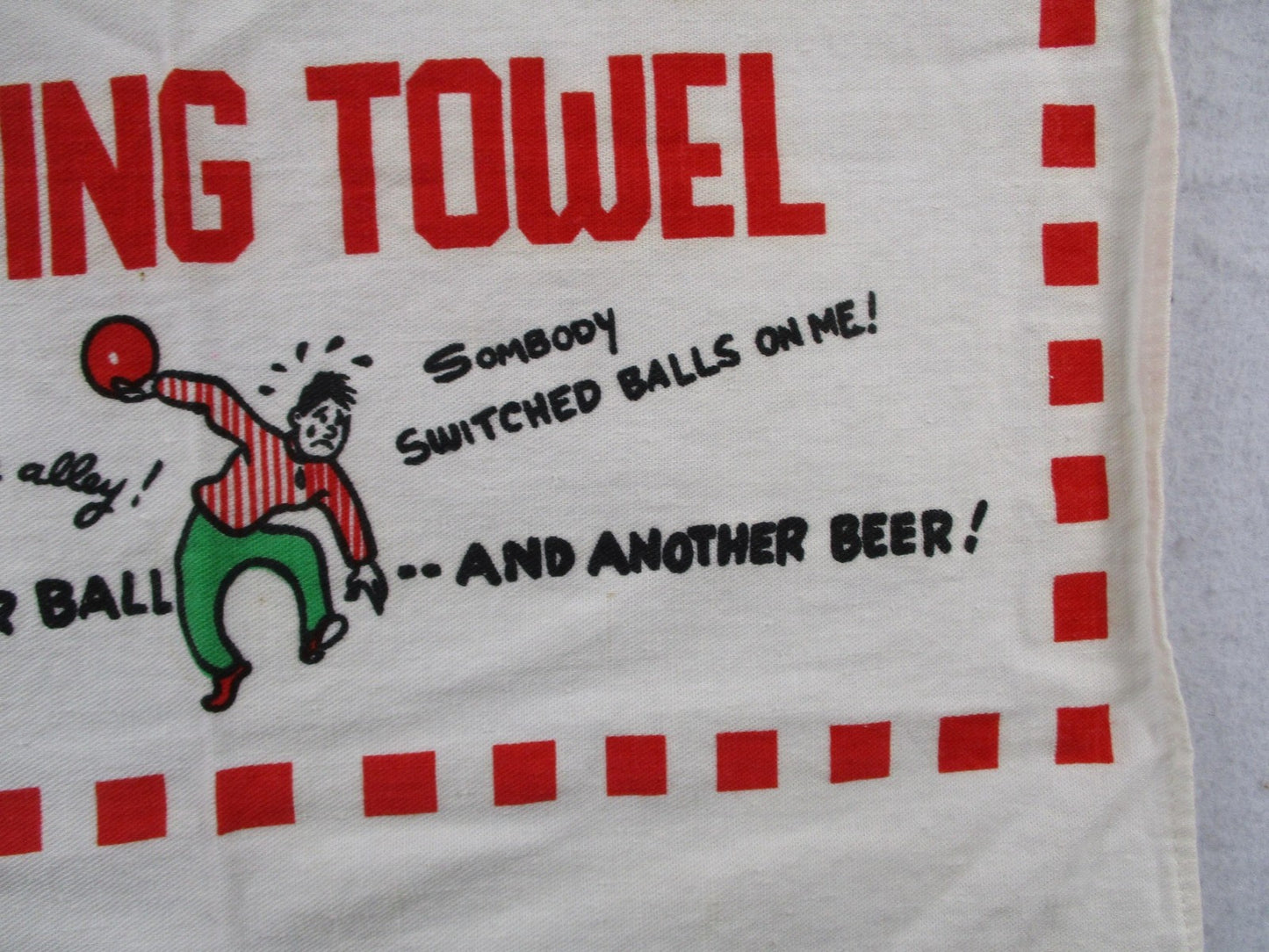 Bowler's Crying Towel Multicolor Cotton Retro Bowling Kitchen Tea Towel Humor9