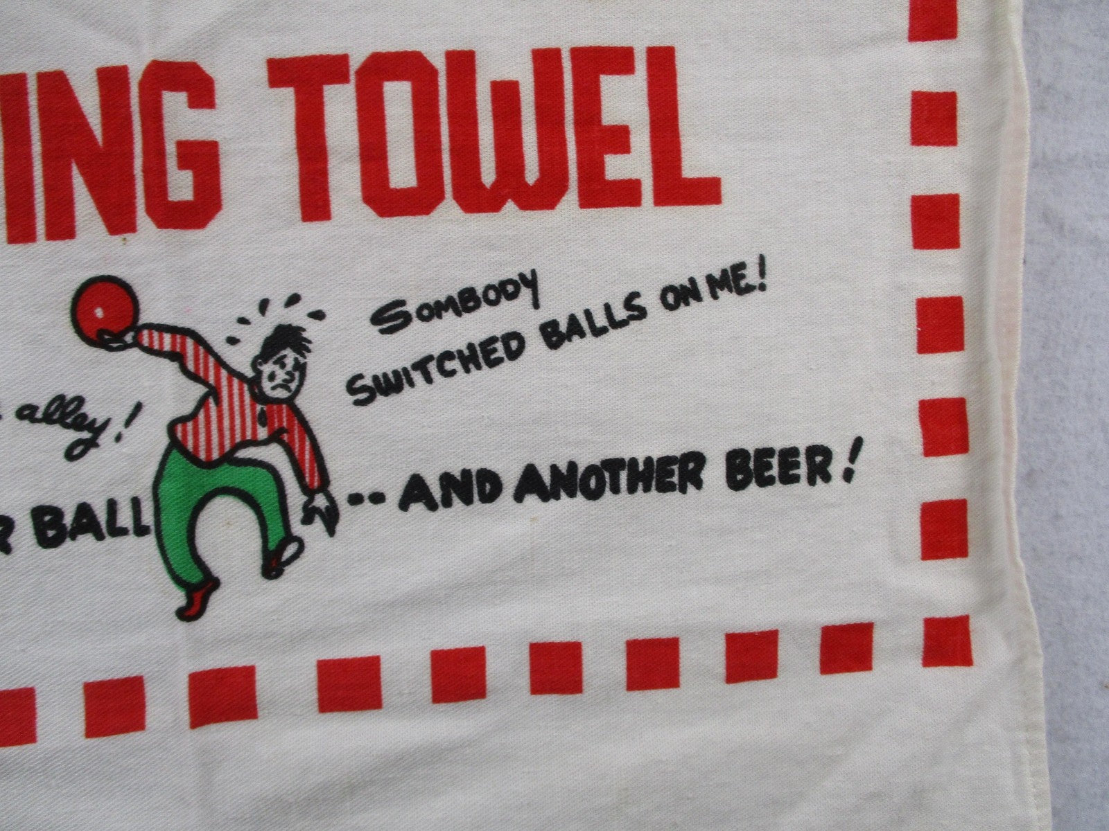 Bowler's Crying Towel Multicolor Cotton Retro Bowling Kitchen Tea Towel Humor9