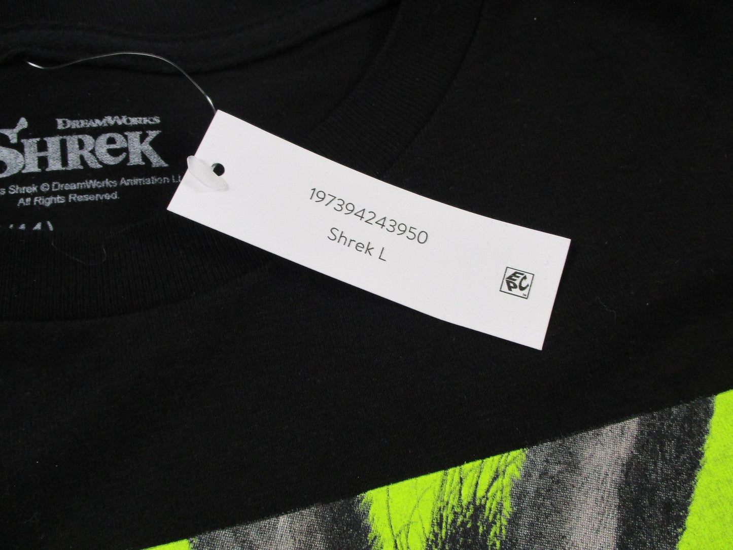 Shrek Shirt Mens Large Black Shrek & Donkey Graphic Movie Tee Tagless 1375763