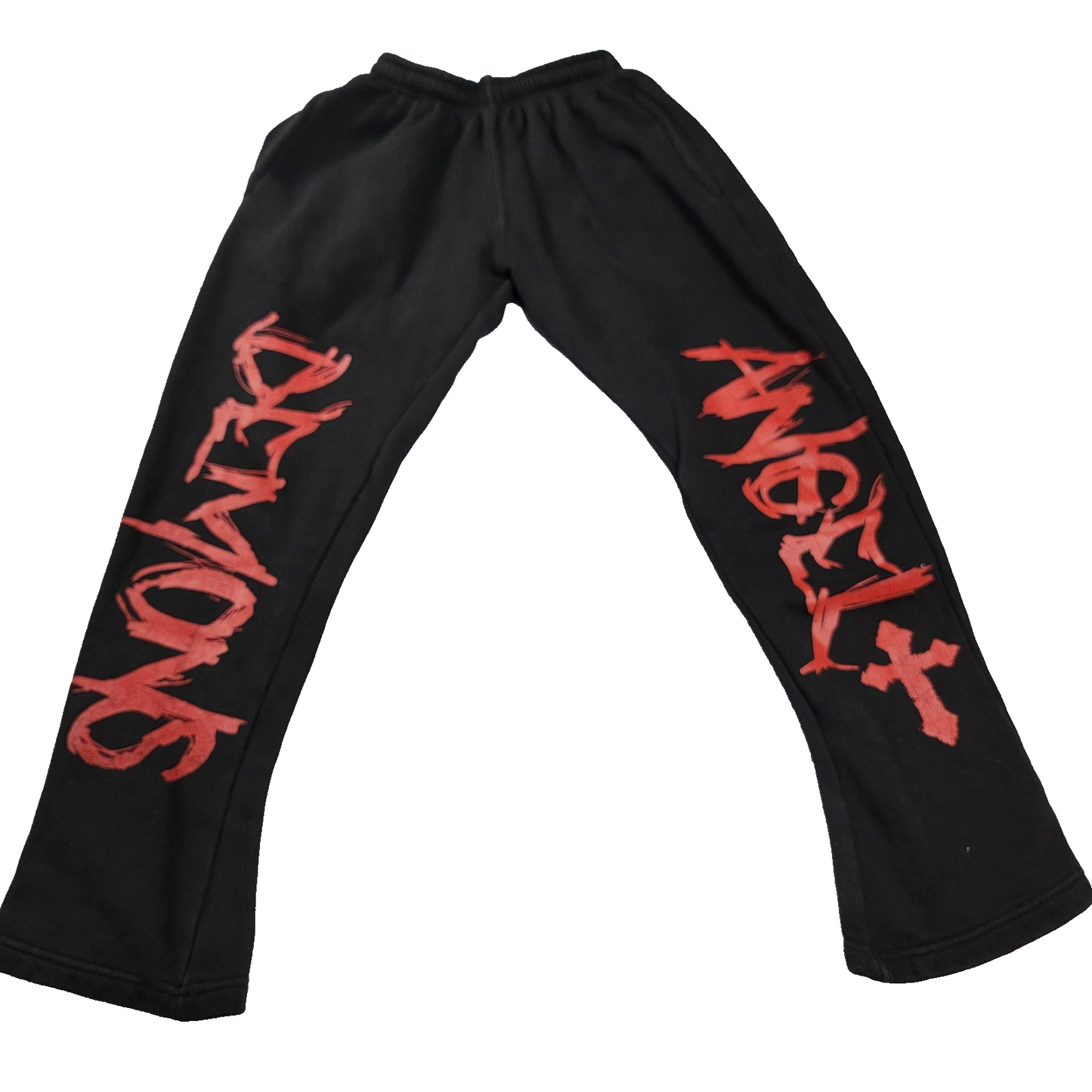 AngelsxDemonz Hoodie Sweatshirt Pants Set Small Black Graphic Distressed