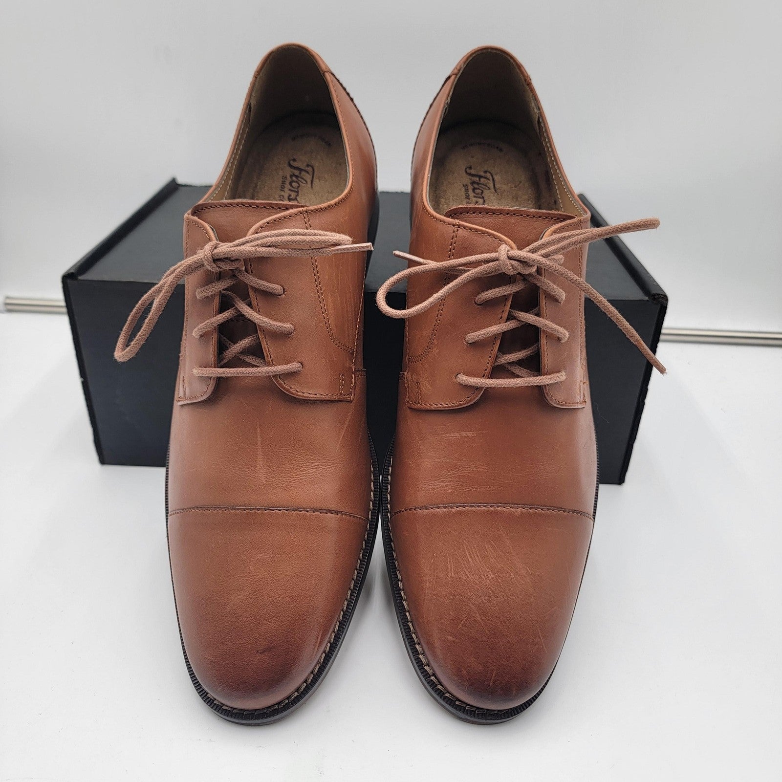 Florsheim Mens Size 11 D Brown Leather Oxford Dress Cap Toe Lace Up 11738