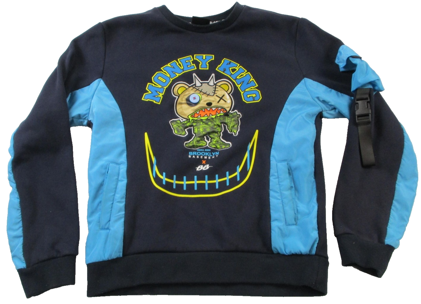 Switch Remarkable Sweatshirt Mens Large Blue Pullover Money King Bear Graphic0