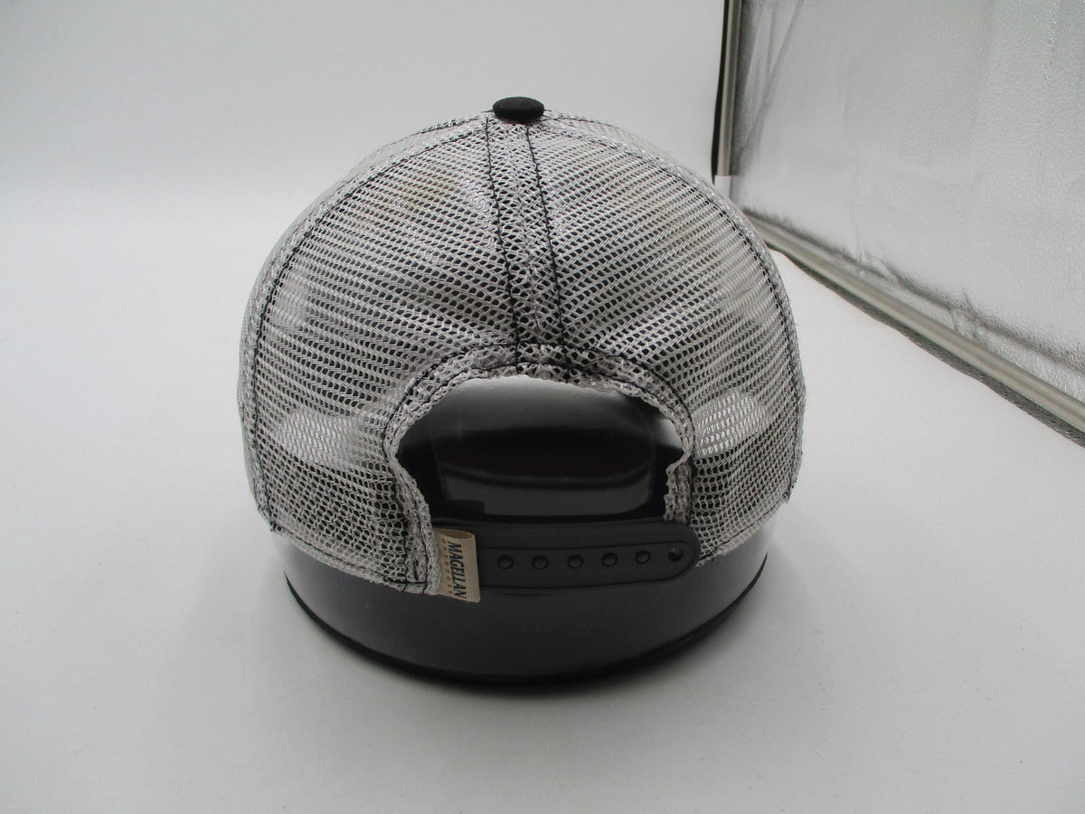 Magellan Outdoors Hat Cap Snap Back Mens One Size Black White Mesh Fish Logo5