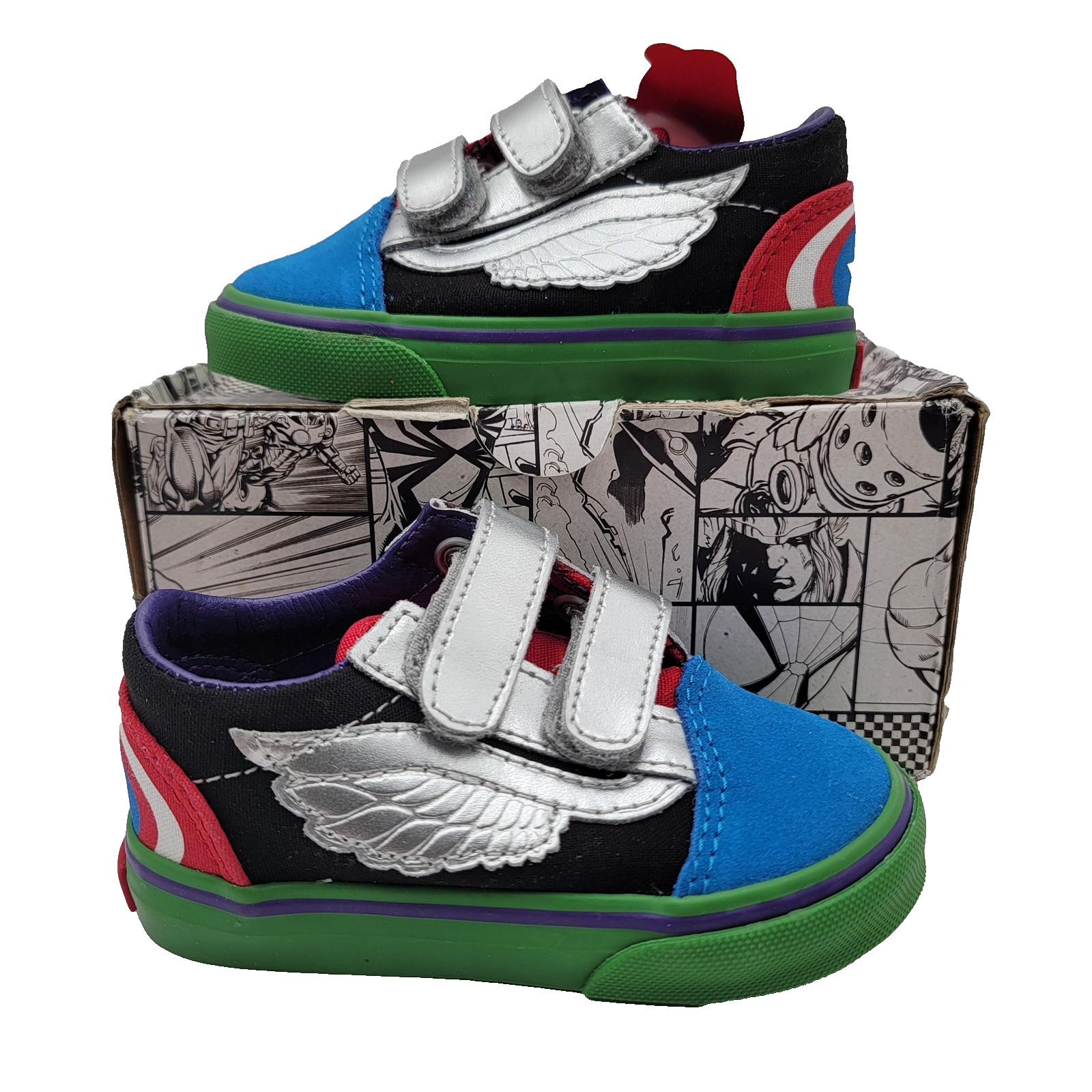 Vans Marvel Avengers Old Skool V Toddler Shoes 5 Captain America Hulk Wing NWT0