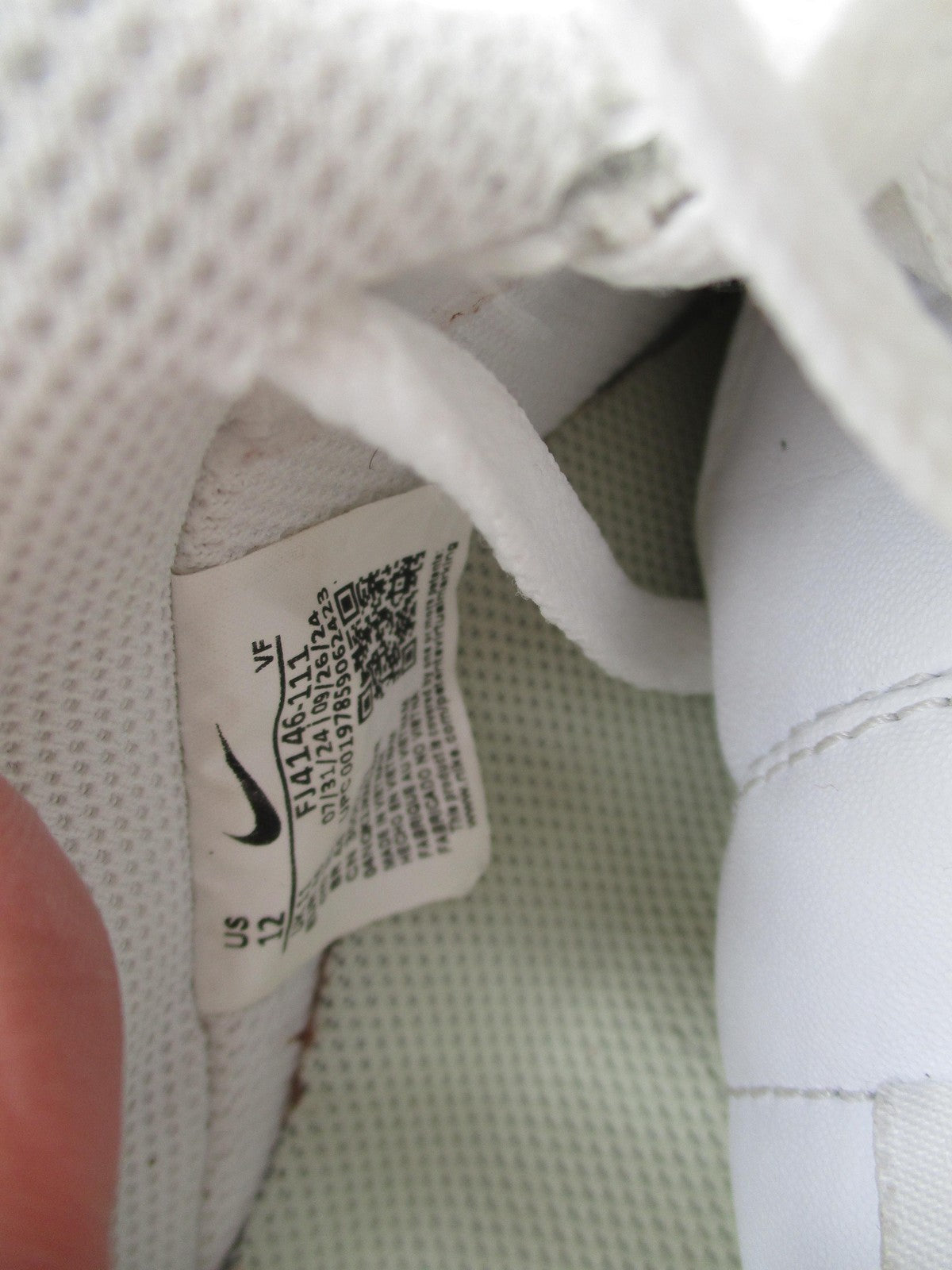 Nike Air Force 1 Low Shoes Mens Size 12 White Leather AF1 Sneakers FJ4146-11117