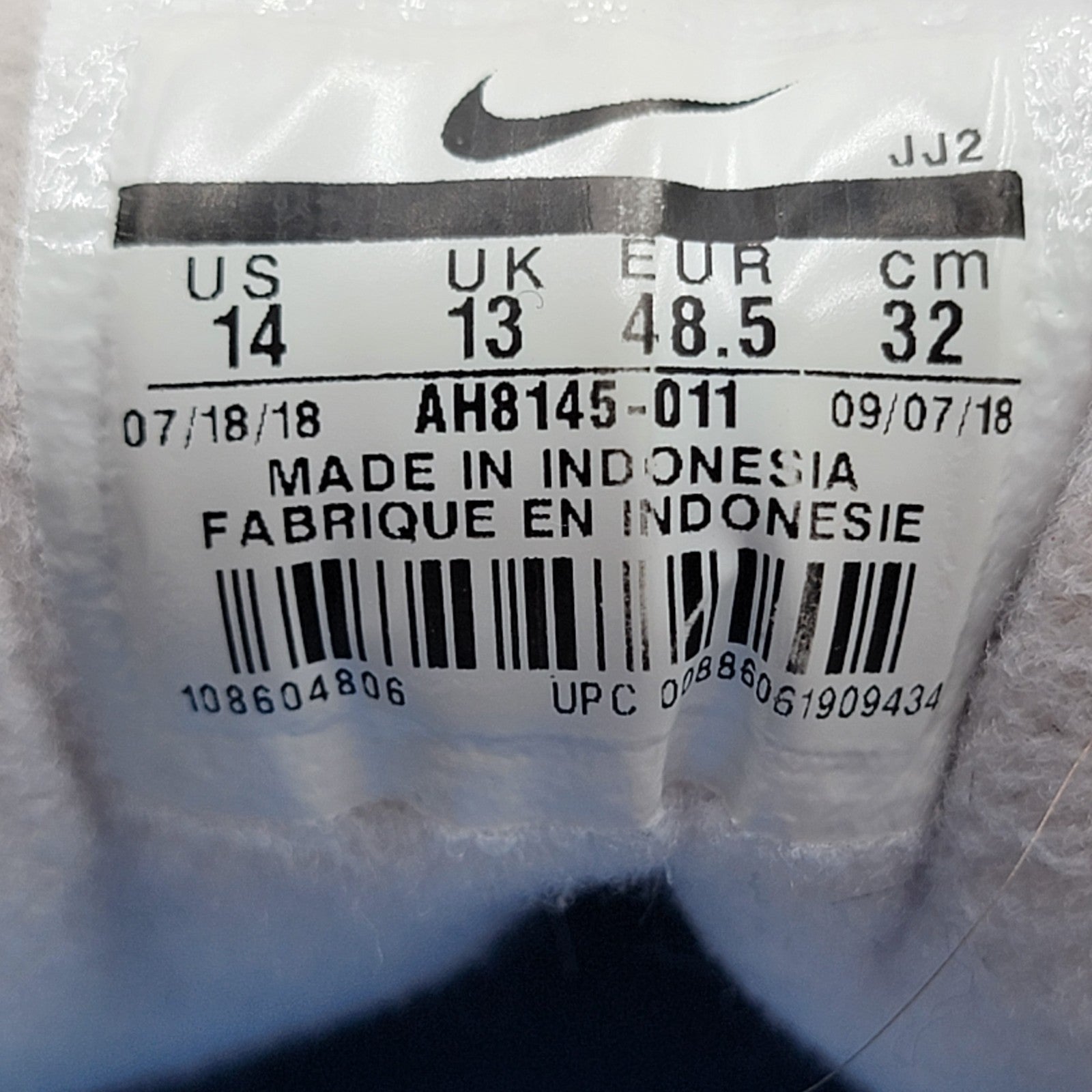 Nike Air Max 1 AH8145011 Gray White Men’s Size 14 Retro Running Shoes