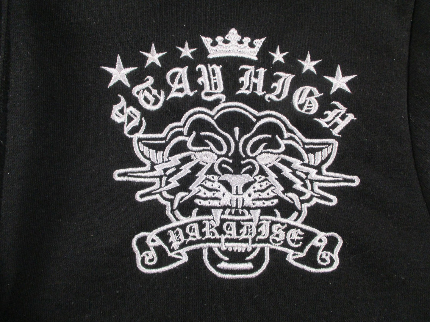 Rebel Minds Hoodie Mens XL Black Pullover Fleece Sweatshirt Stay High Paradise3