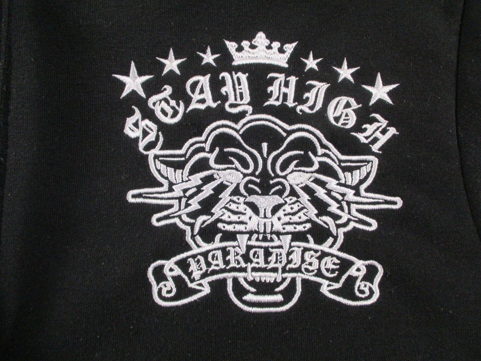 Rebel Minds Hoodie Mens XL Black Pullover Fleece Sweatshirt Stay High Paradise3