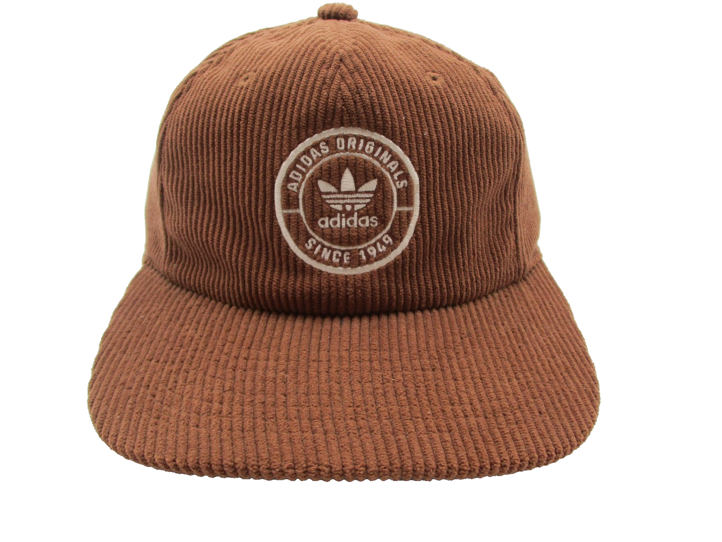 Adidas Hat Cap Strap Back Brown Corduroy Originals Trefoil Mens One Size0
