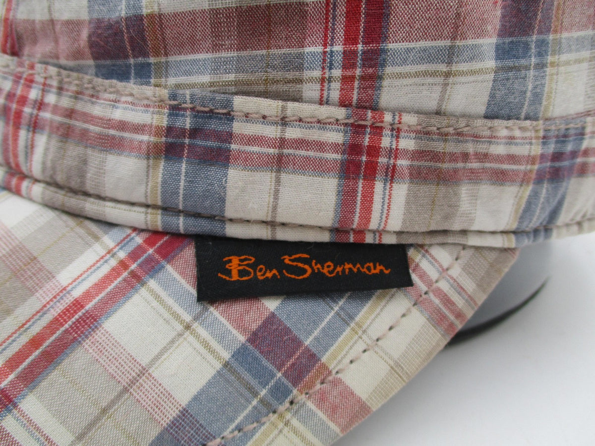 Ben Sherman Hat Cap Fitted Mens L/XL Multicolor Plaid Army Lined Lightweight2