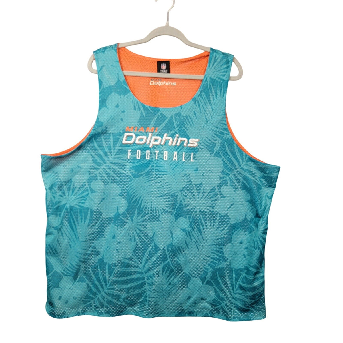 Miami Dolphins NFL Reversible Mesh Tank Top Mens 2XL Teal Orange0