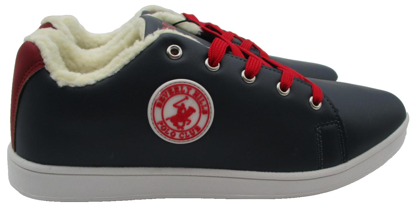 Beverly Hills Polo Club Shoes Mens Sz 10 Blue Faux Fur Lined Casual Sneakers 1U70