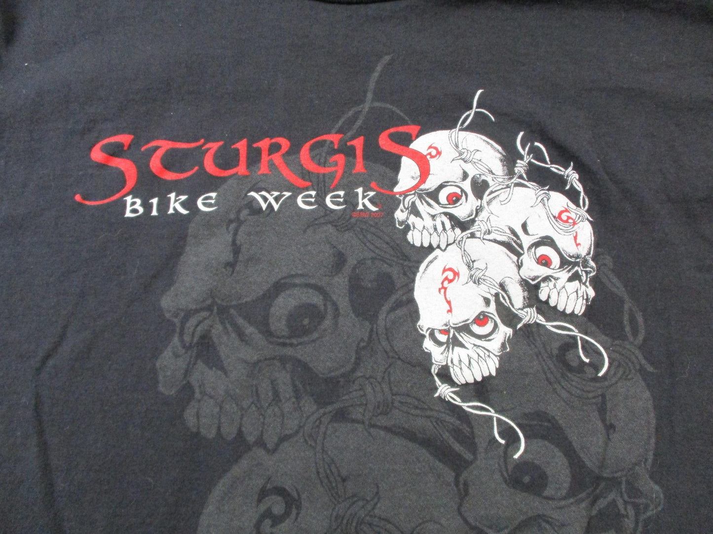 Sturgis Bike Week Shirt Mens Large Black Skull Graphic Delta Pro Weight 20073