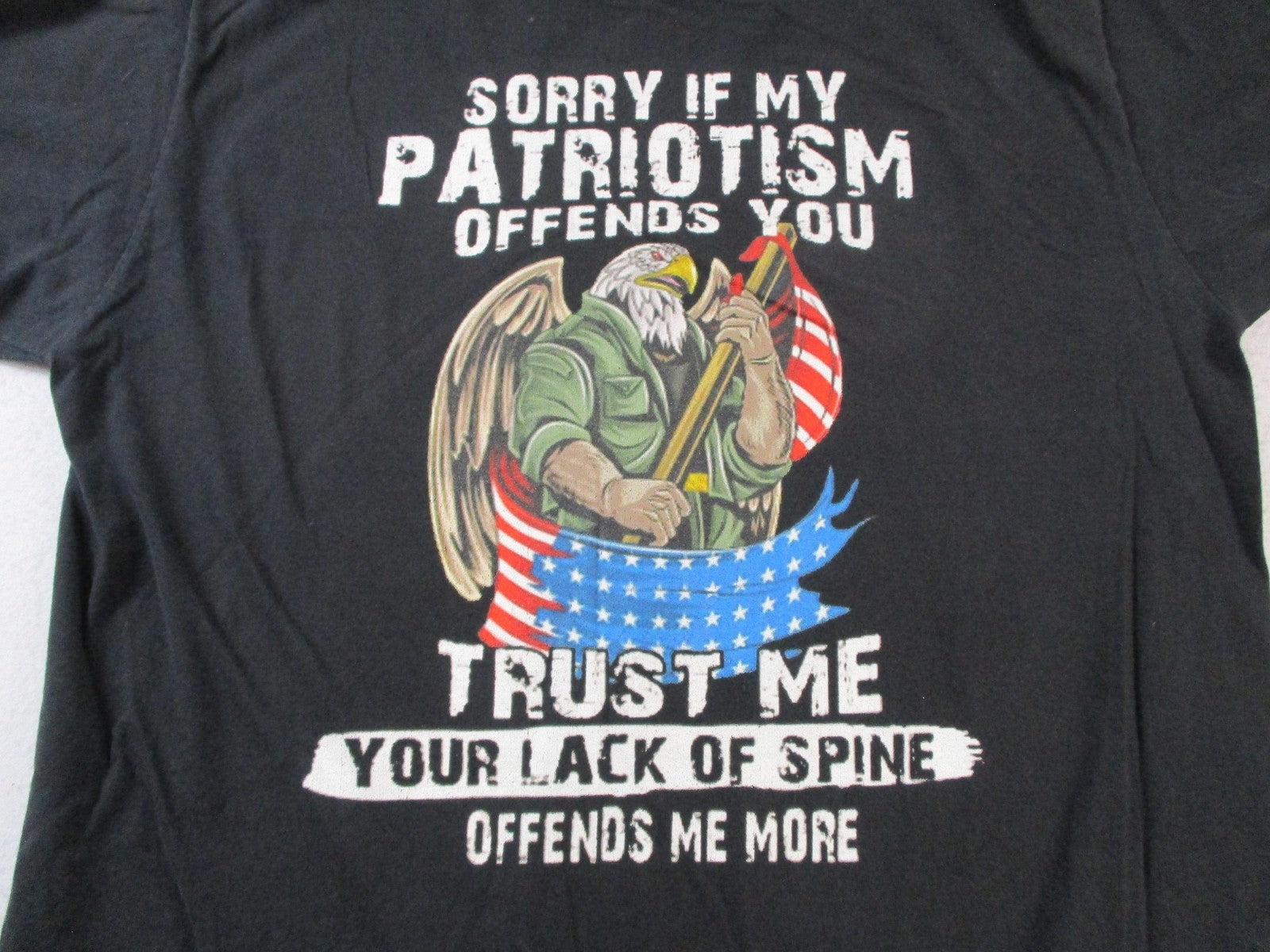 Sorry If My Patriotism Offends You Eagle Patriotic Tee Men 2XL No Tag Used 15683