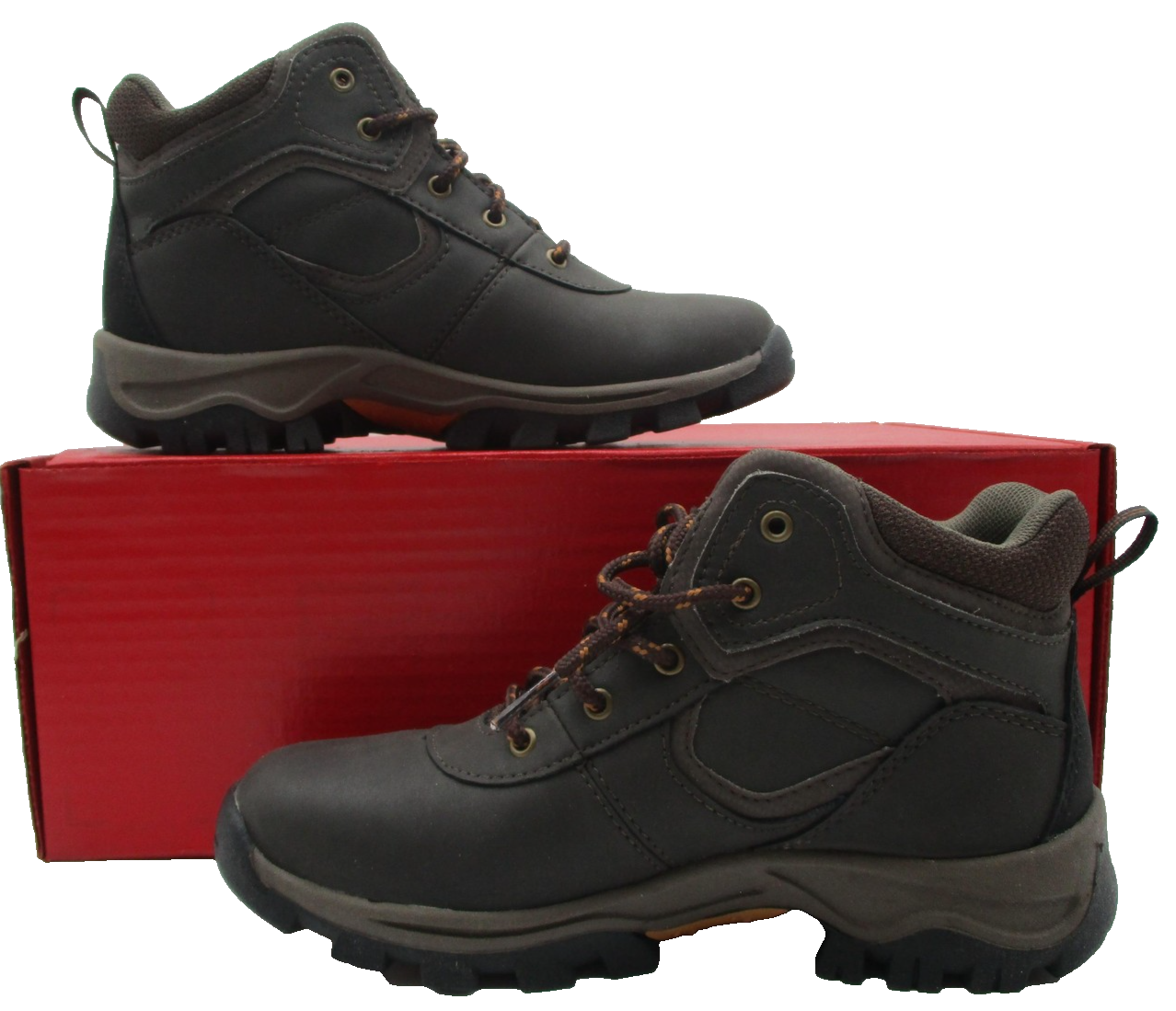 Timberland Boots Boys Sz 2 Brown Waterproof Leather Hiking Snow Trail A16I3 1C11