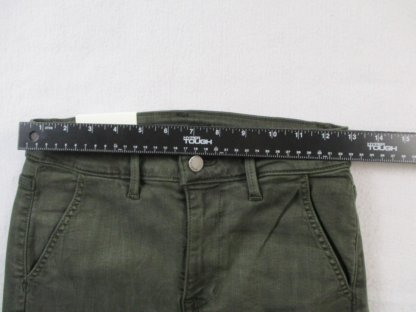 Fidelity Denim Panther Full Cargo Jeans Womens 26 Deep Sage Green Made USA 14619