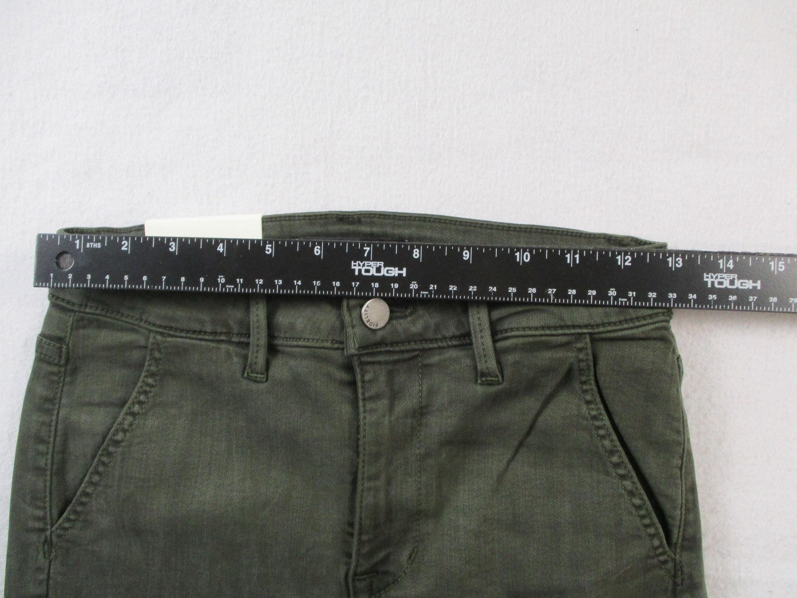 Fidelity Denim Panther Full Cargo Jeans Womens 26 Deep Sage Green Made USA 14619