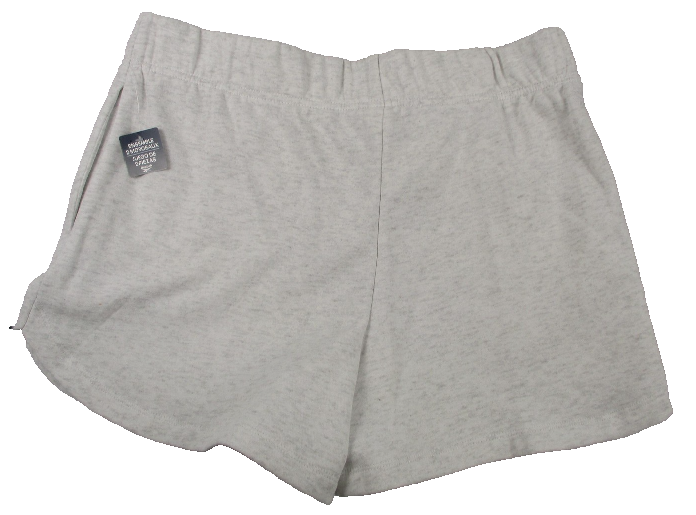 Reebok Varsity Summer Crewneck Short Set Womens L Gray Fleece Egret 131313155