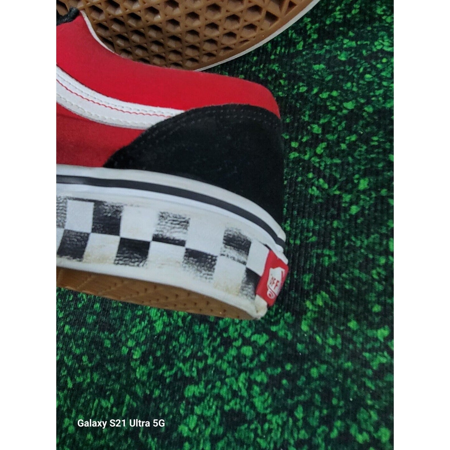 Size 7.5  VANS Old Skool V 'Logo Pop' Checkered Mid Sole VN0A3D29TKC7