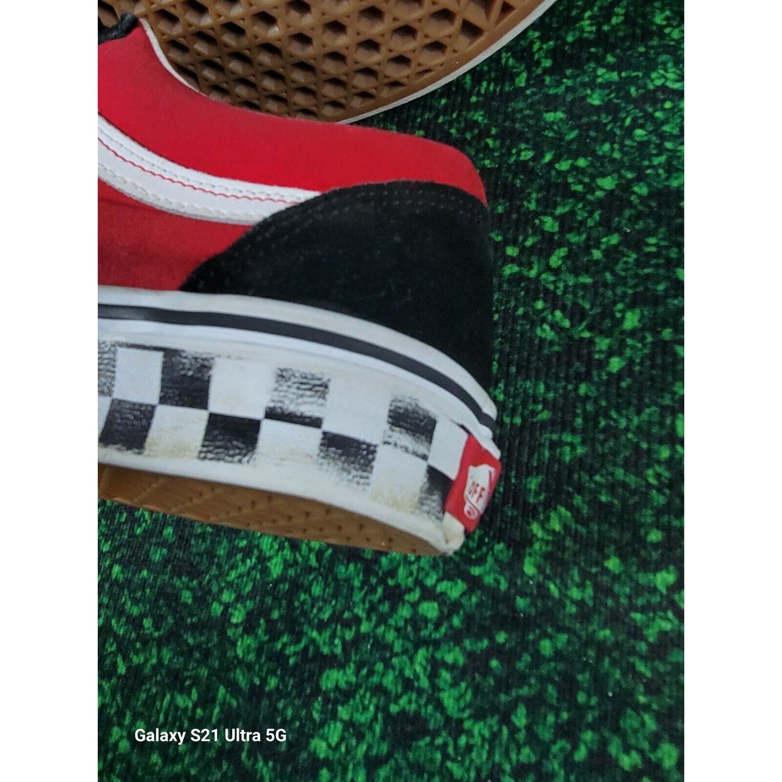 Size 7.5  VANS Old Skool V 'Logo Pop' Checkered Mid Sole VN0A3D29TKC7