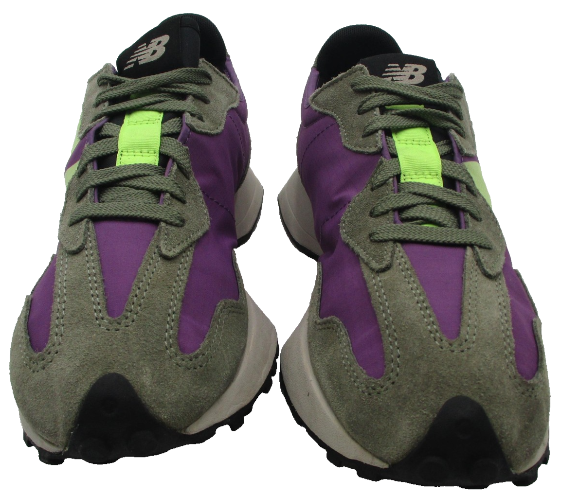 New Balance 327 'Sour Grape Bleached Lime Glow' Mens Sz 8.5 Sneakers MS327TC 1R44