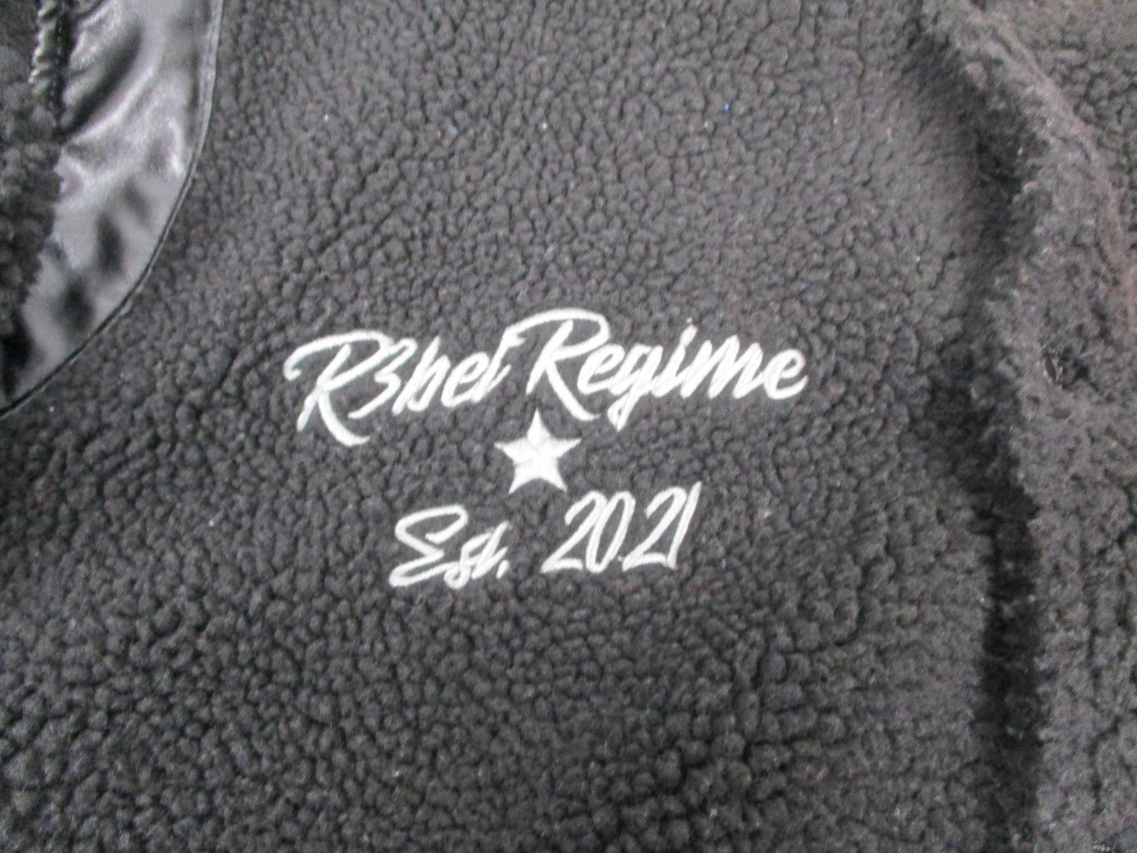 R3bel Regime Jacket Mens 2XL Black Sherpa Varsity Letterman Snap Front Patch5