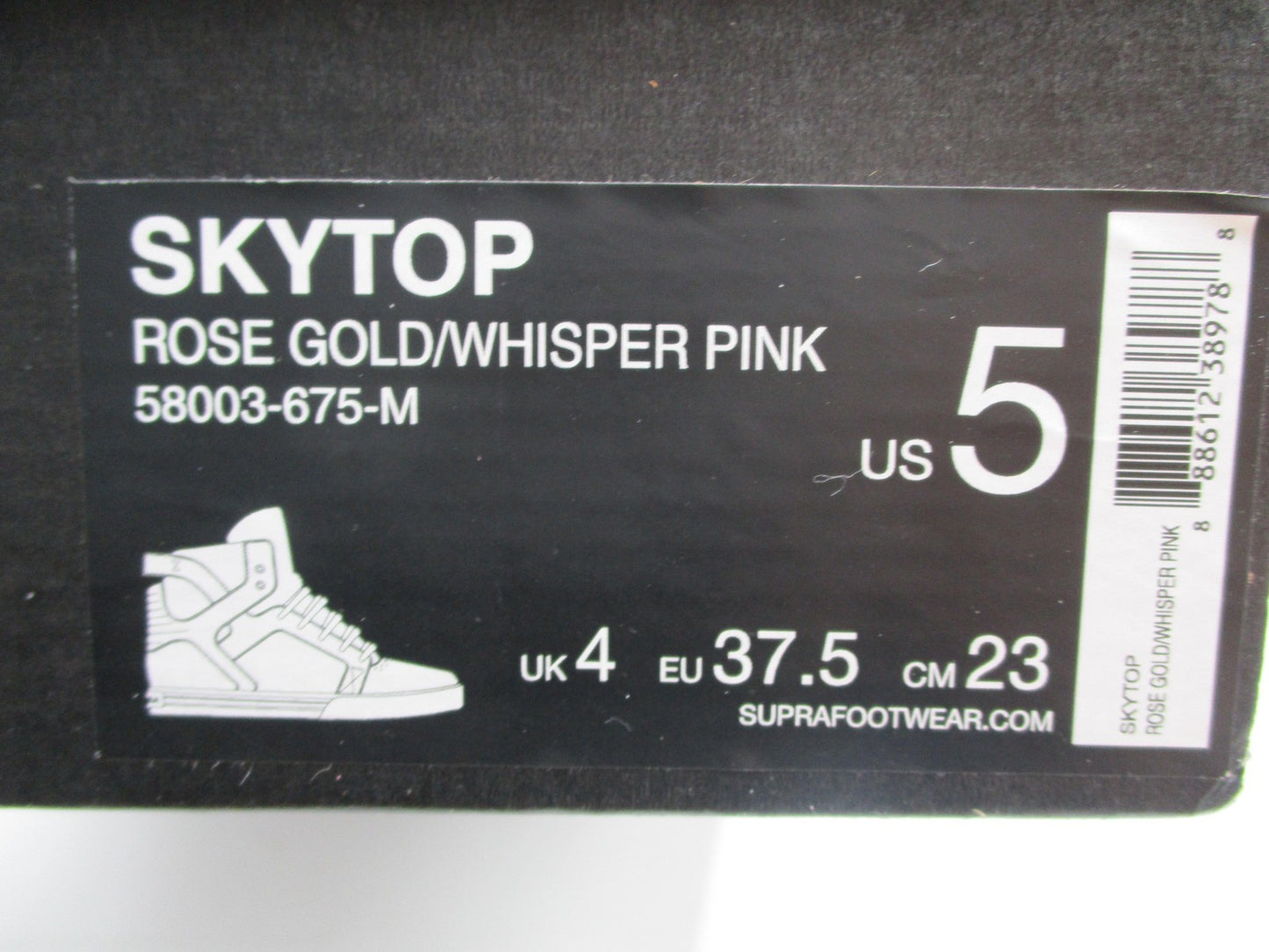 Supra Skytop Muska 001 Shoes Kids Size 5 Rose Gold High Top Skate 58003675M13