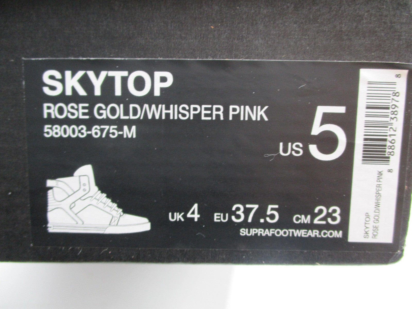 Supra Skytop Muska 001 Shoes Kids Size 5 Rose Gold High Top Skate 58003675M13