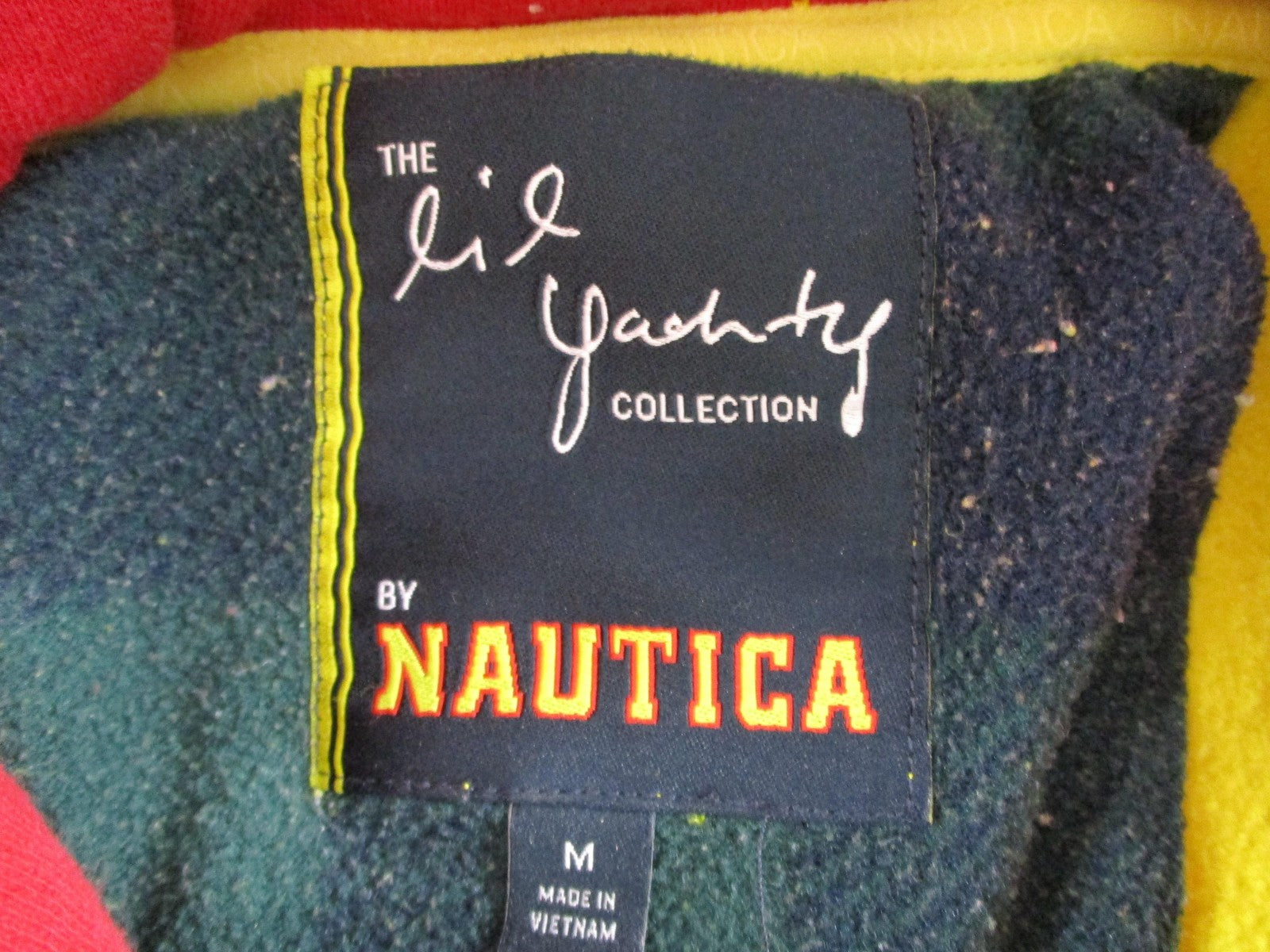 Nautica Lil Yachty Hoodie Mens Medium Yellow Sailing Team Graphic Pullover 14812