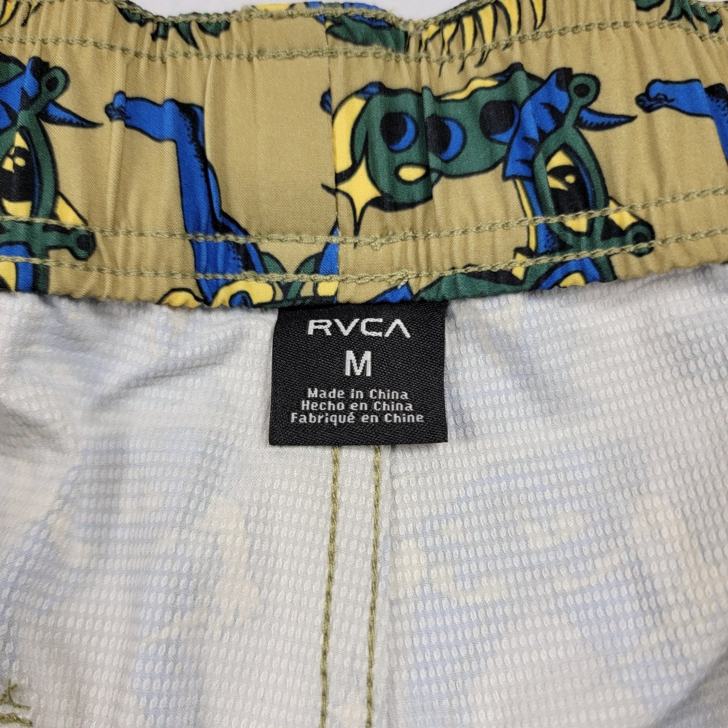 RVCA Artist Network Program Boardshorts Men’s Medium Tan Graphic Swim Trunks 17”2