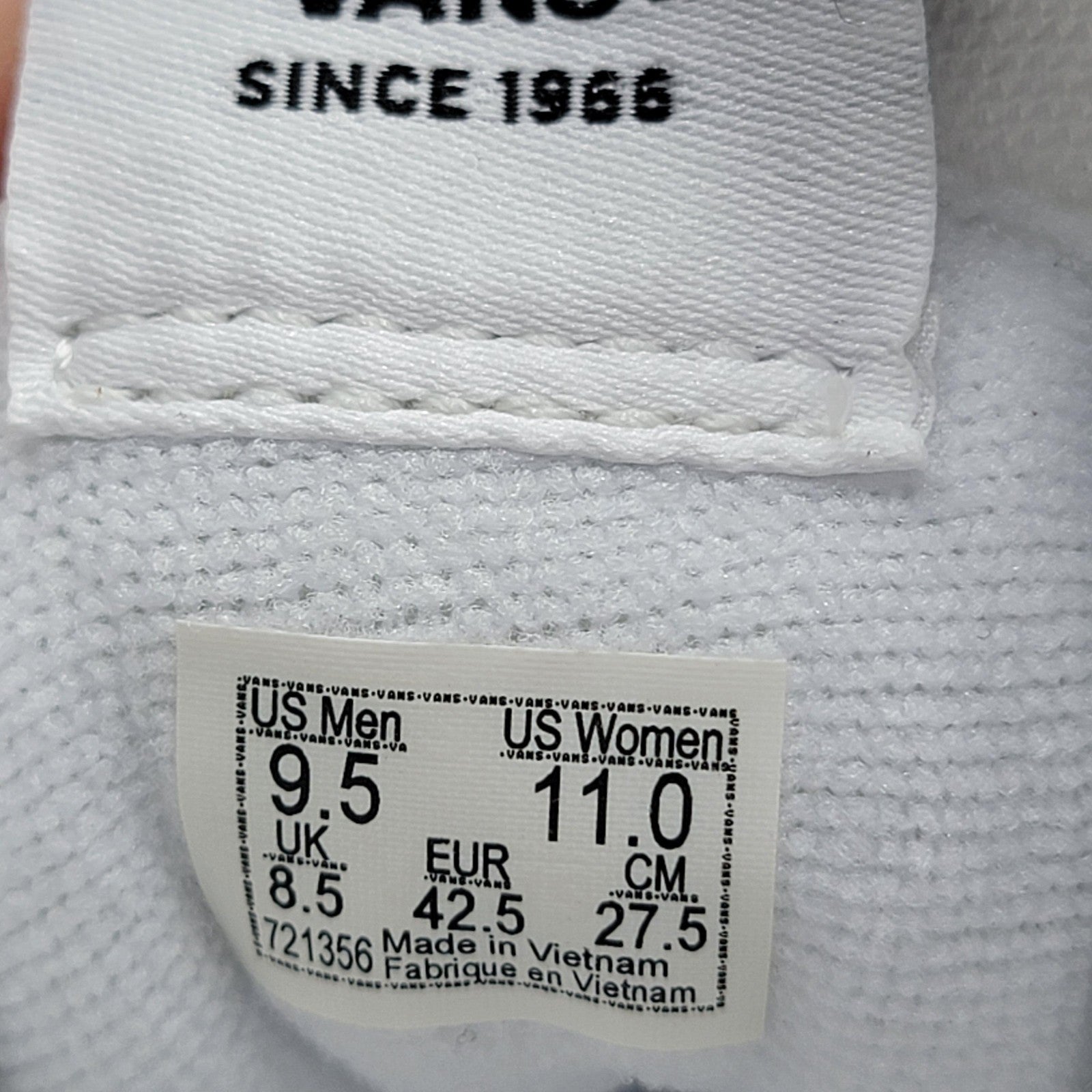 Vans Sk8Hi Tapered Shoes Mens Size 9.5 Womens 11 White Canvas VN0A5JMK Platform7
