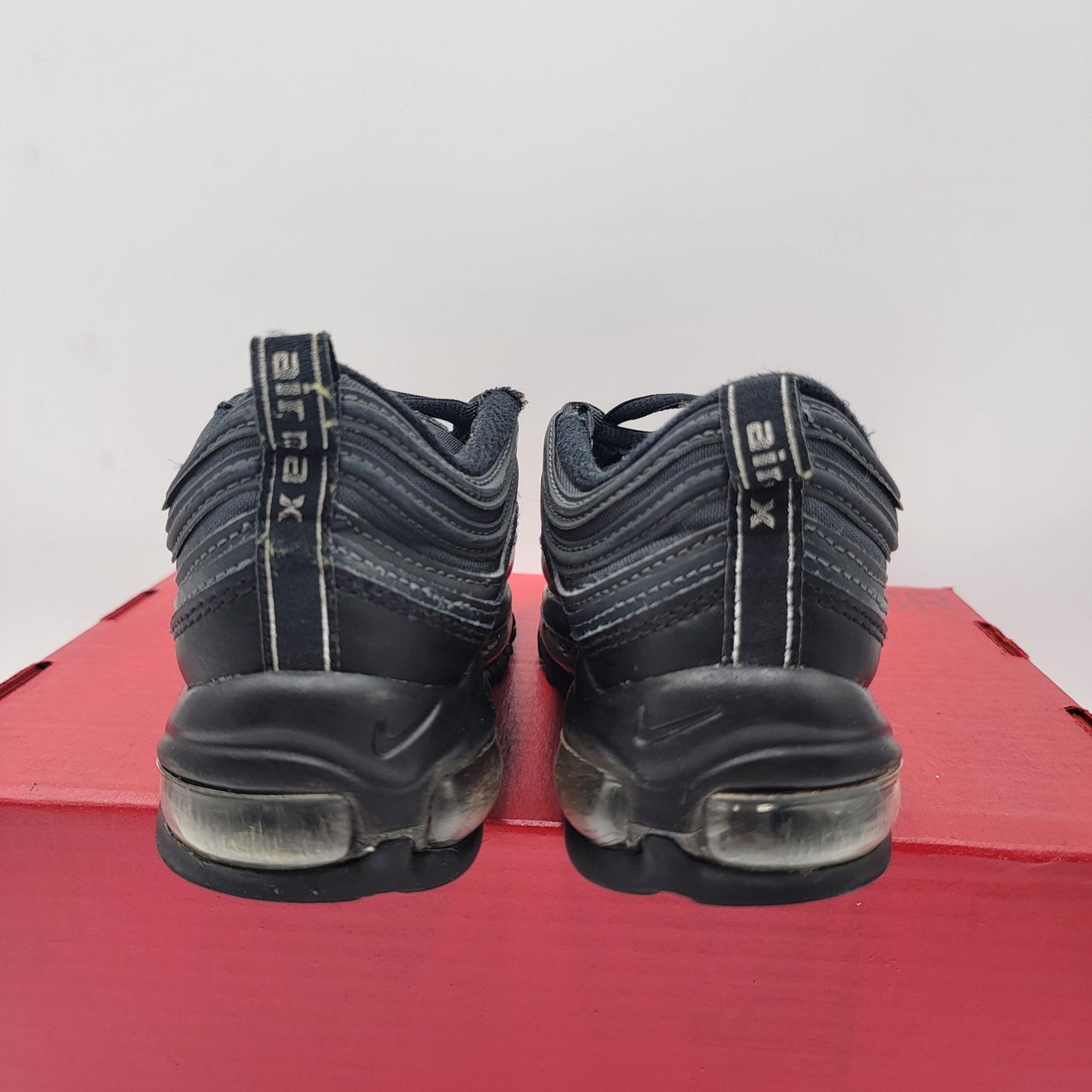 Nike Air Max 97 Shoes Womens Sz 5 Black Silver DH0558001 Sneakers Athletic 3443