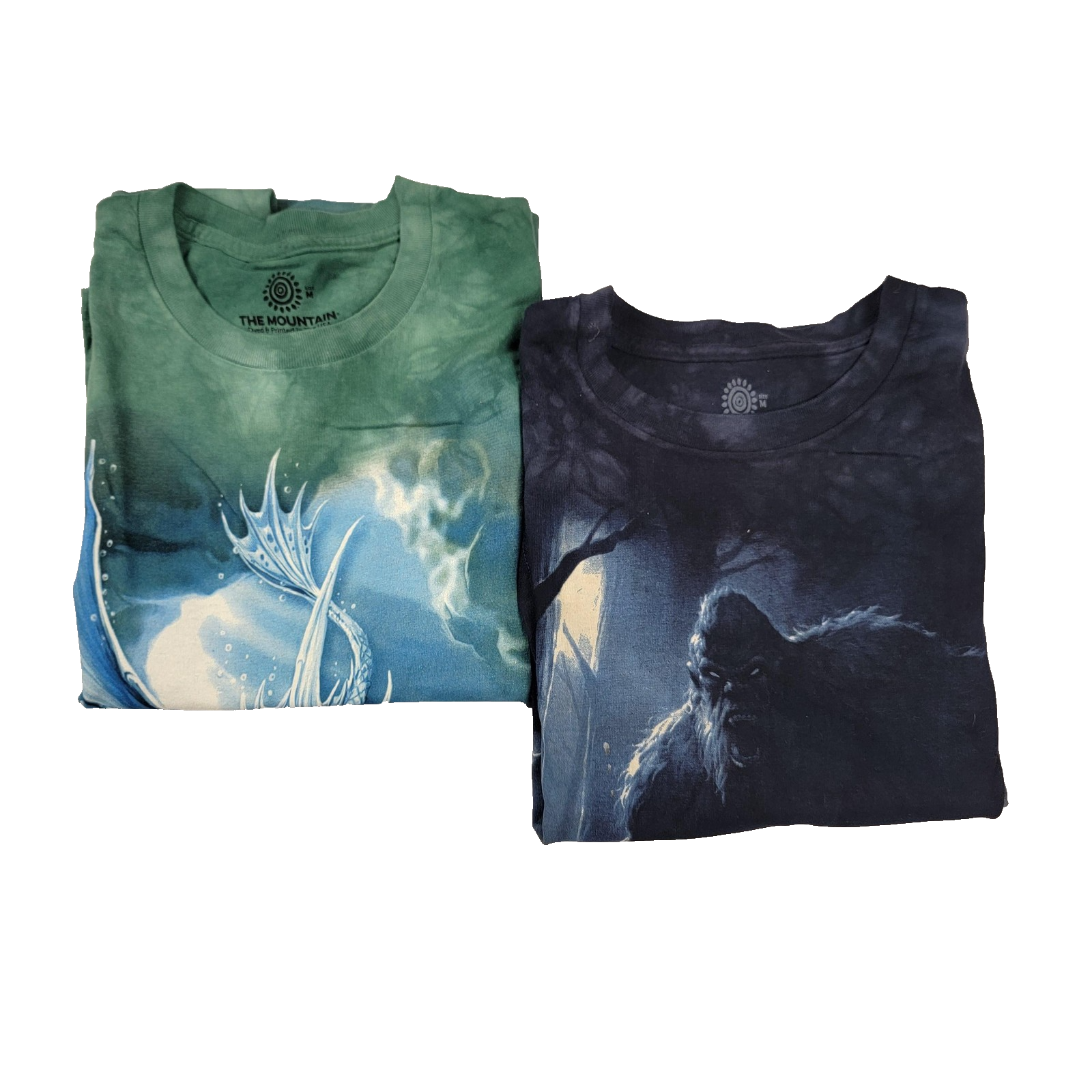 2 Pack The Mountain T shirts Age of Dragons & Bigfoot Sz M