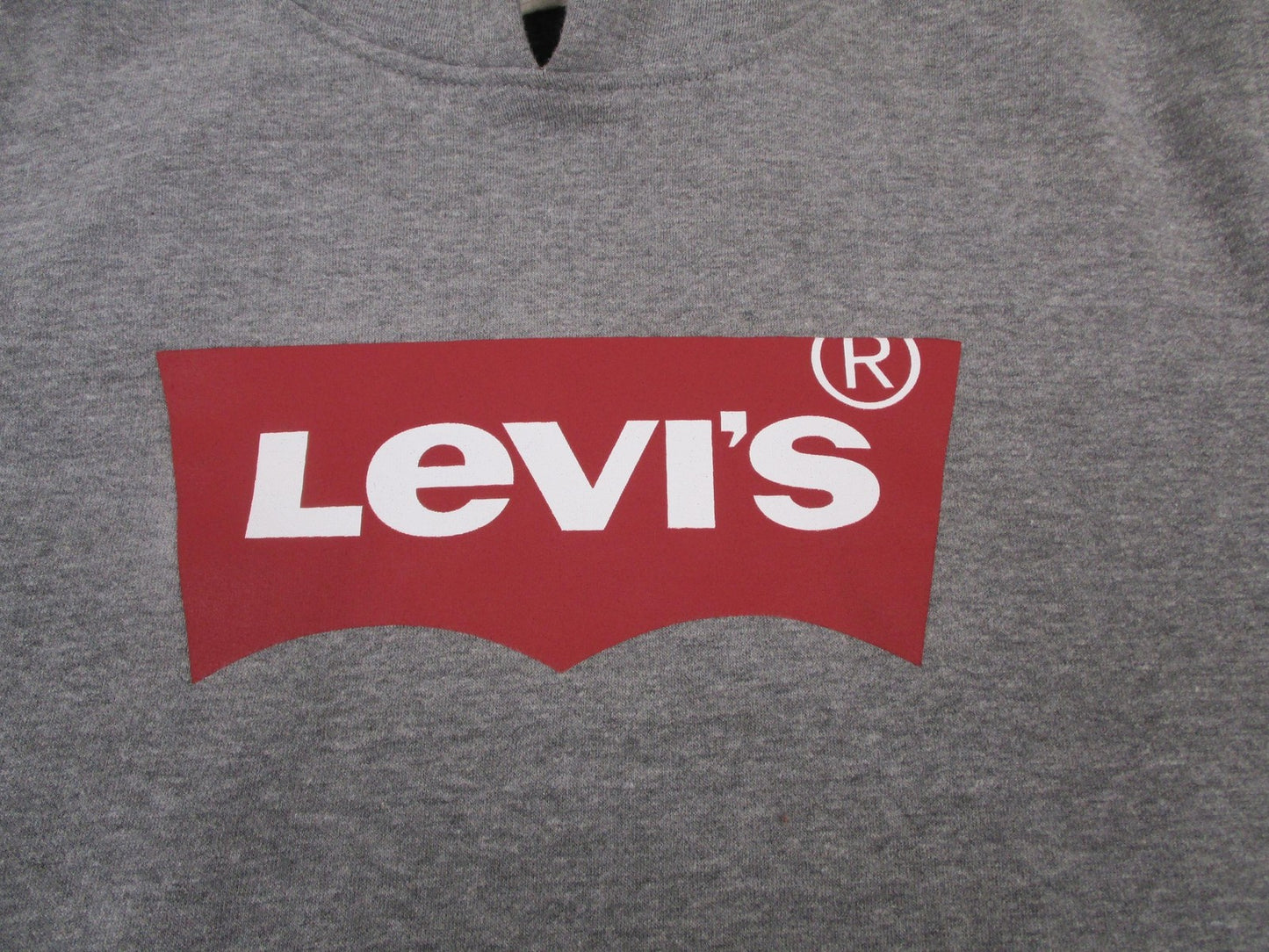 Levi's Hoodie Mens Large Gray Batwing Logo Pullover Kangaroo Pocket