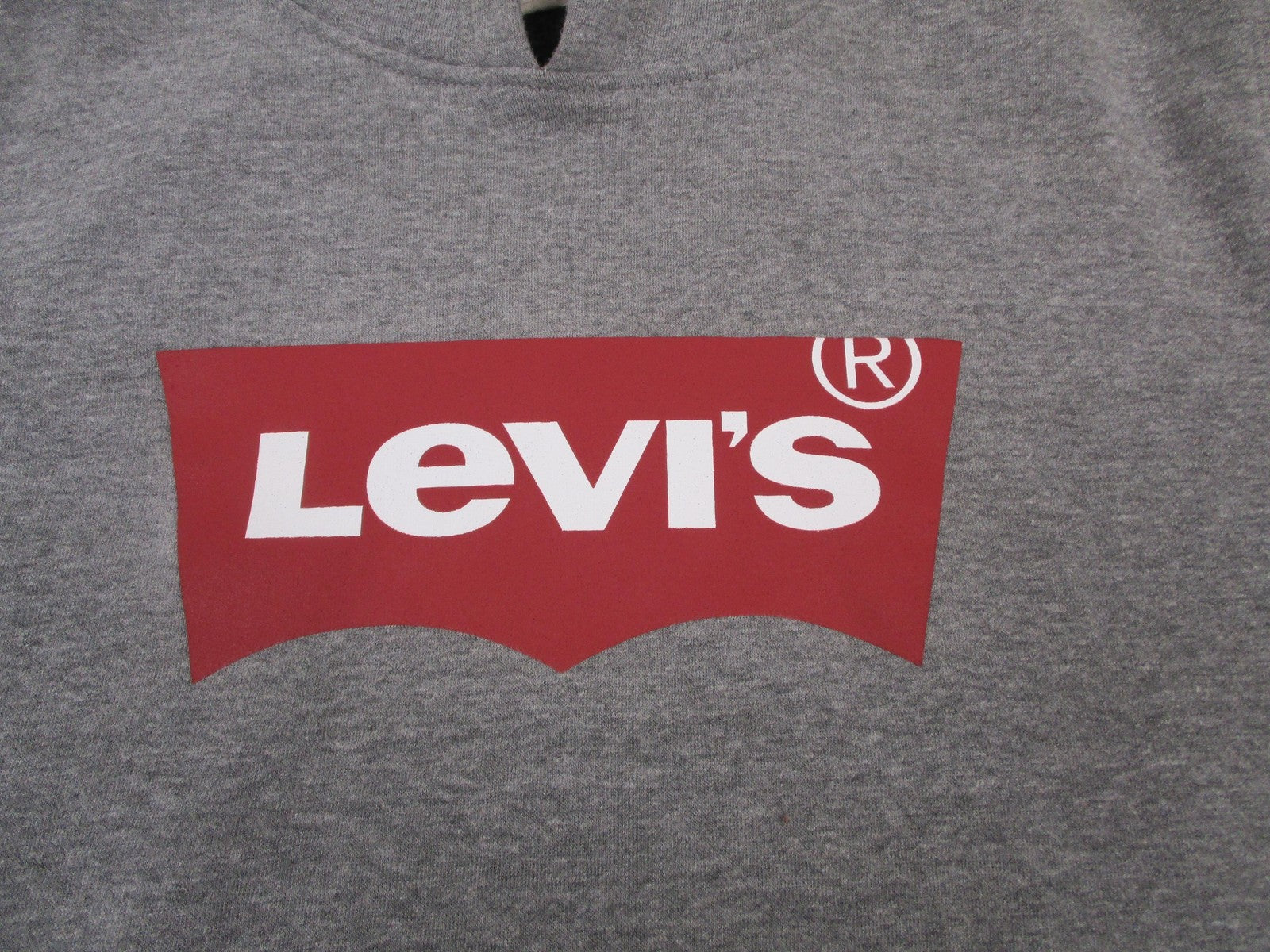 Levi's Hoodie Mens Large Gray Batwing Logo Pullover Kangaroo Pocket