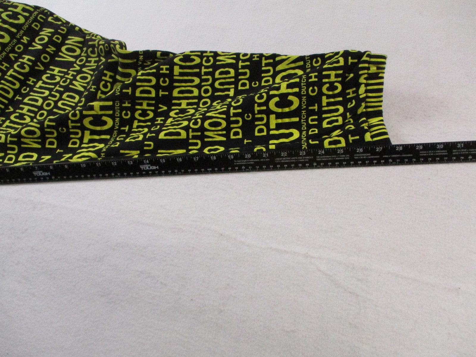 Von Dutch Pants Mens Large Black Neon All Over Logo Joggers Sweatpants 14287