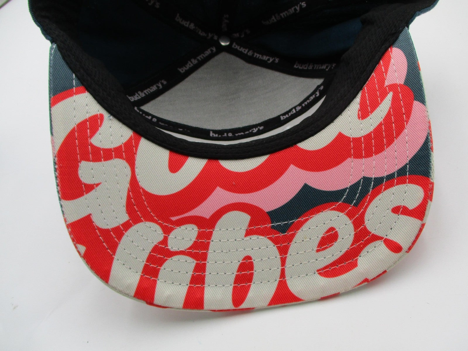 Bud & Mary's Dispensary Hat Cap Snap Back Mens OSFM Teal Good Vibes Graphic Brim10