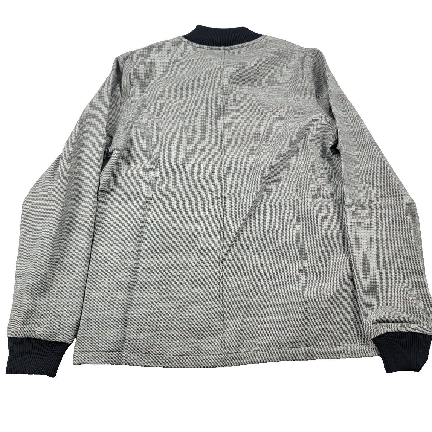 Indigo Star Men’s Bomber Shirt Jacket Grey SpaceDyed Twill Size S NWT