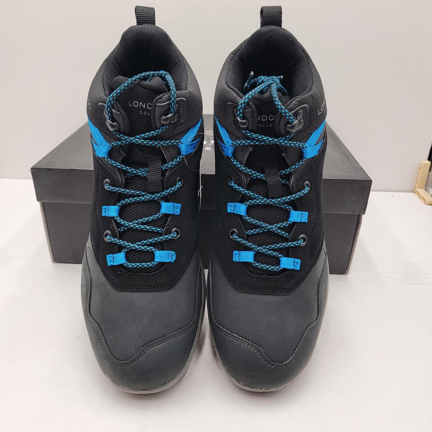London Fog Isaac Men's Black Memory Foam Hiking Trail Sneakers NIB
