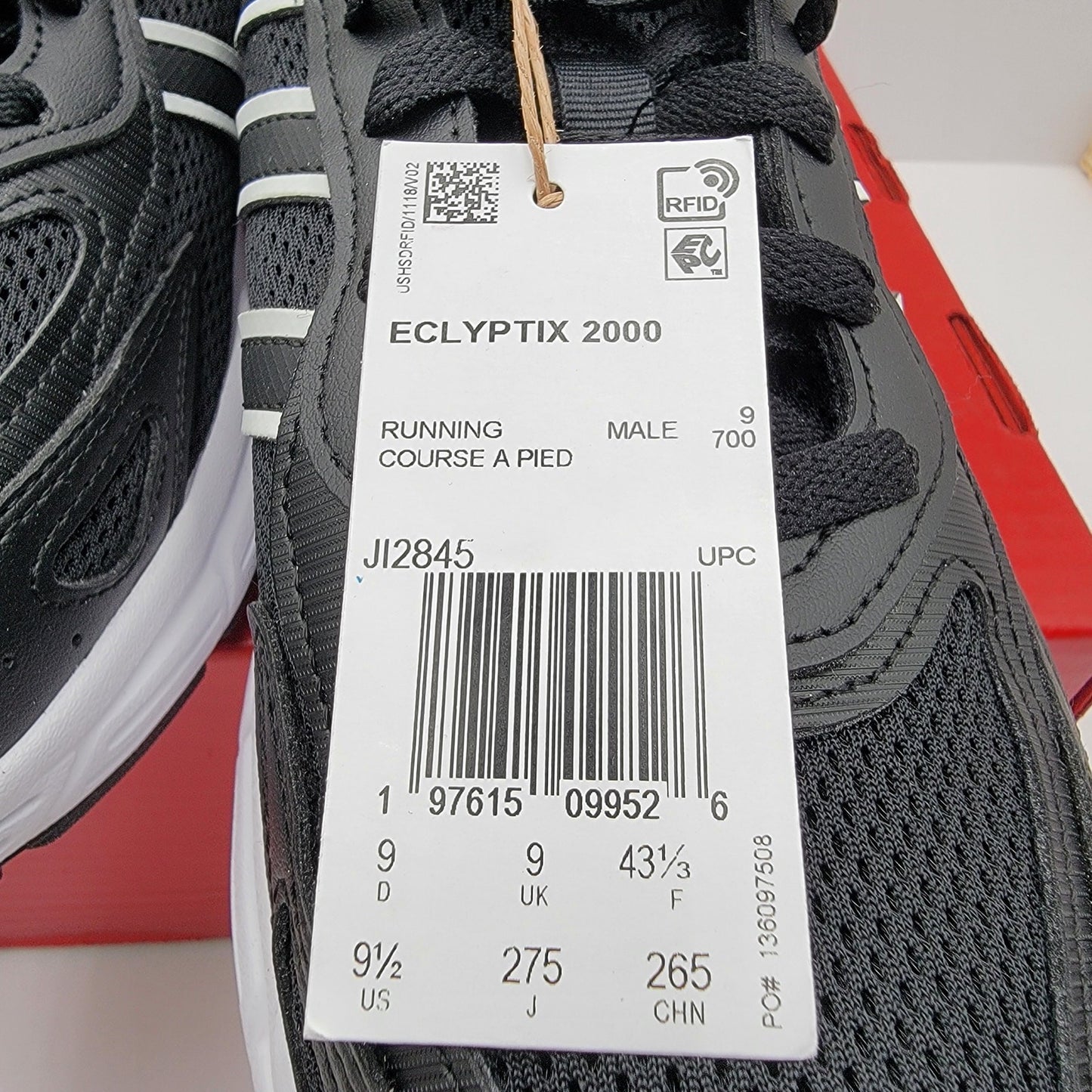 Adidas Eclyptix 2000 'Black White' Mens Sz 9.5 NWOB3