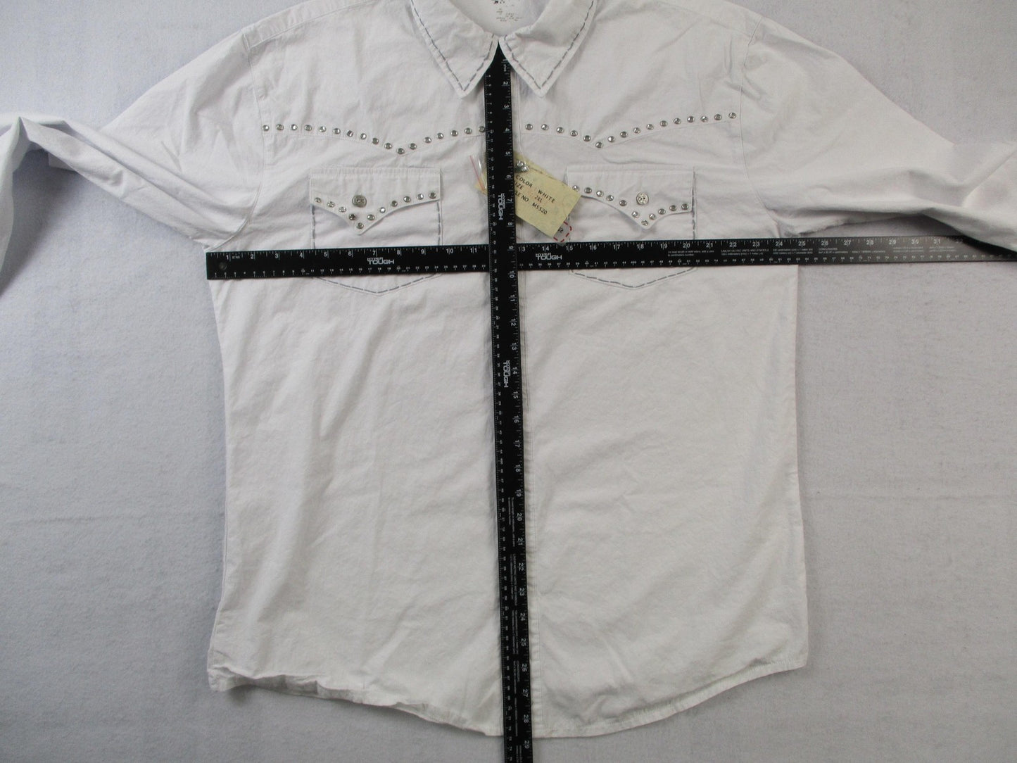 Riflessi Shirt Mens 2XL White Western Rhinestone Studded Snap Button Up 15056