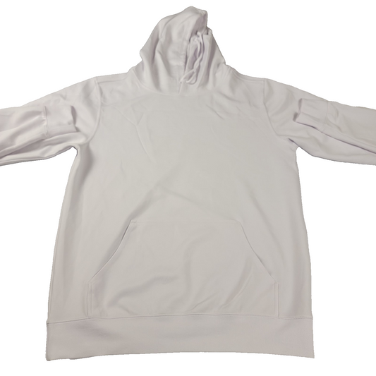 CRISP Men’s White Hoodie 2XL Pullover Stretch Lightweight Hooded Sweatshirt 6810