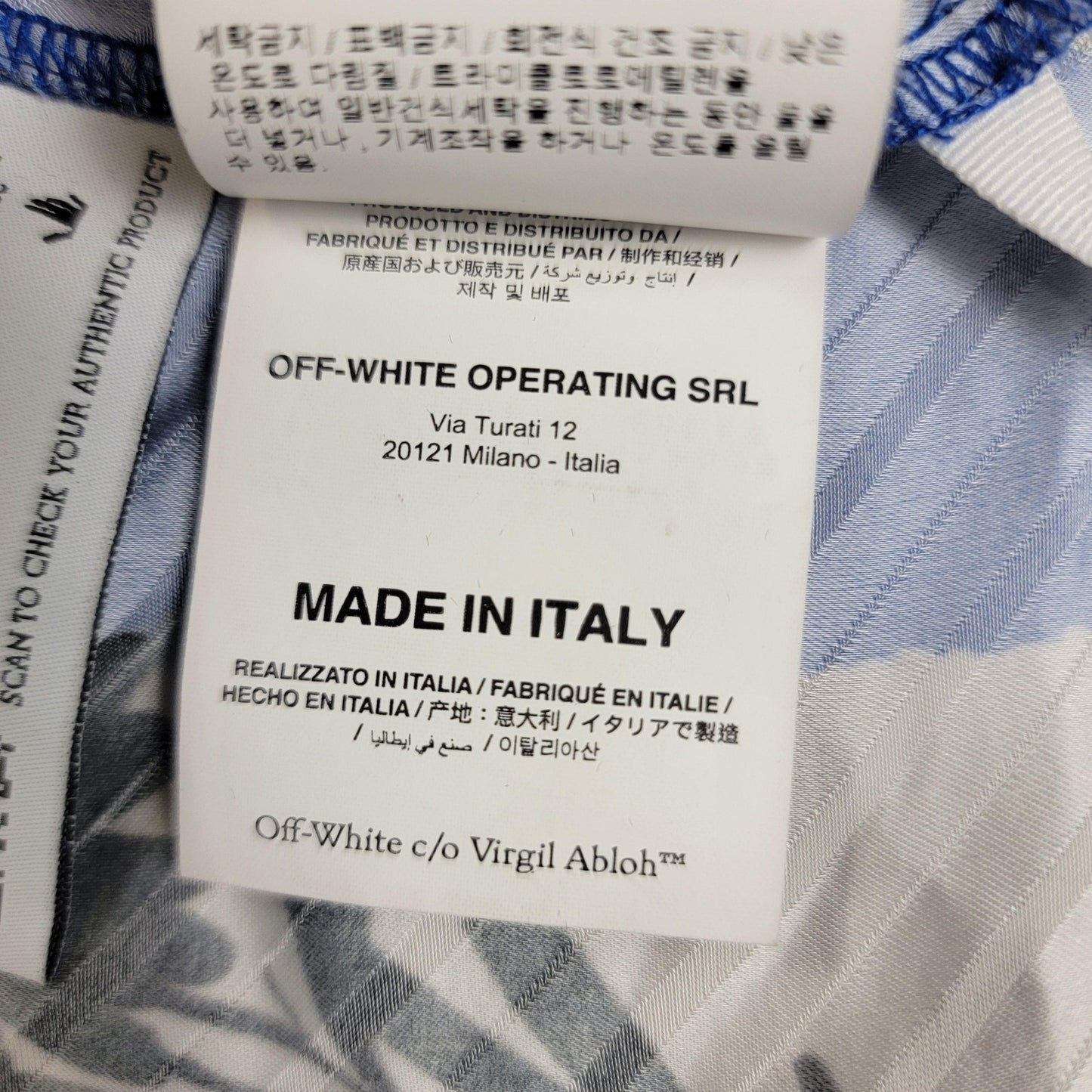 OffWhite Shirt Unisex 38 Floral Striped Made Italy Virgil Abloh Designer