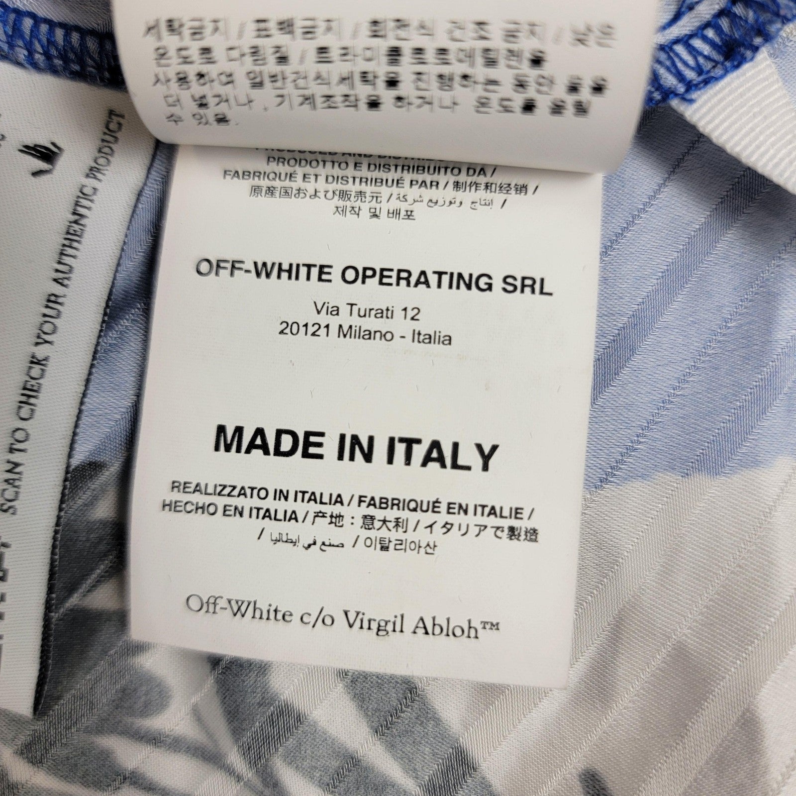 OffWhite Shirt Unisex 38 Floral Striped Made Italy Virgil Abloh Designer