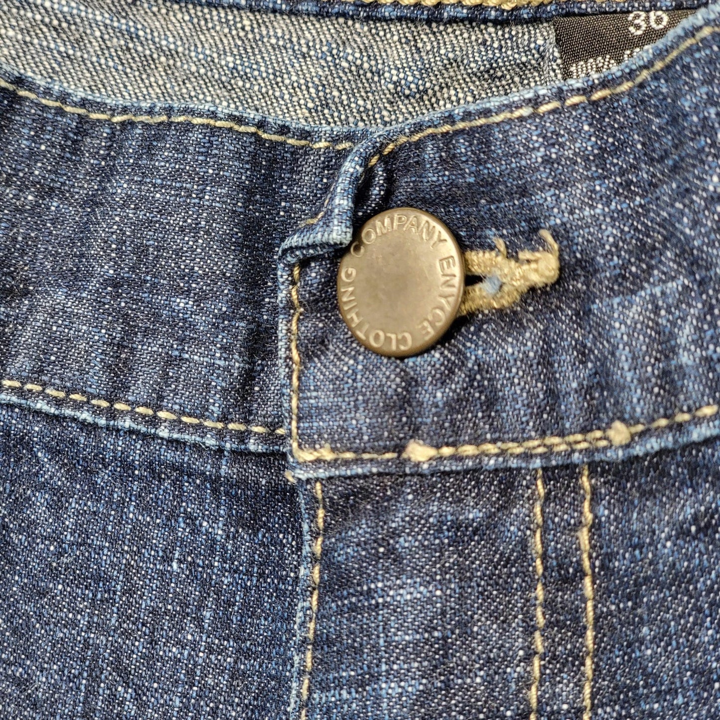 Enyce Jeans Mens 36 Blue Carpenter Utility Cargo Multi Pocket Baggy Y2K