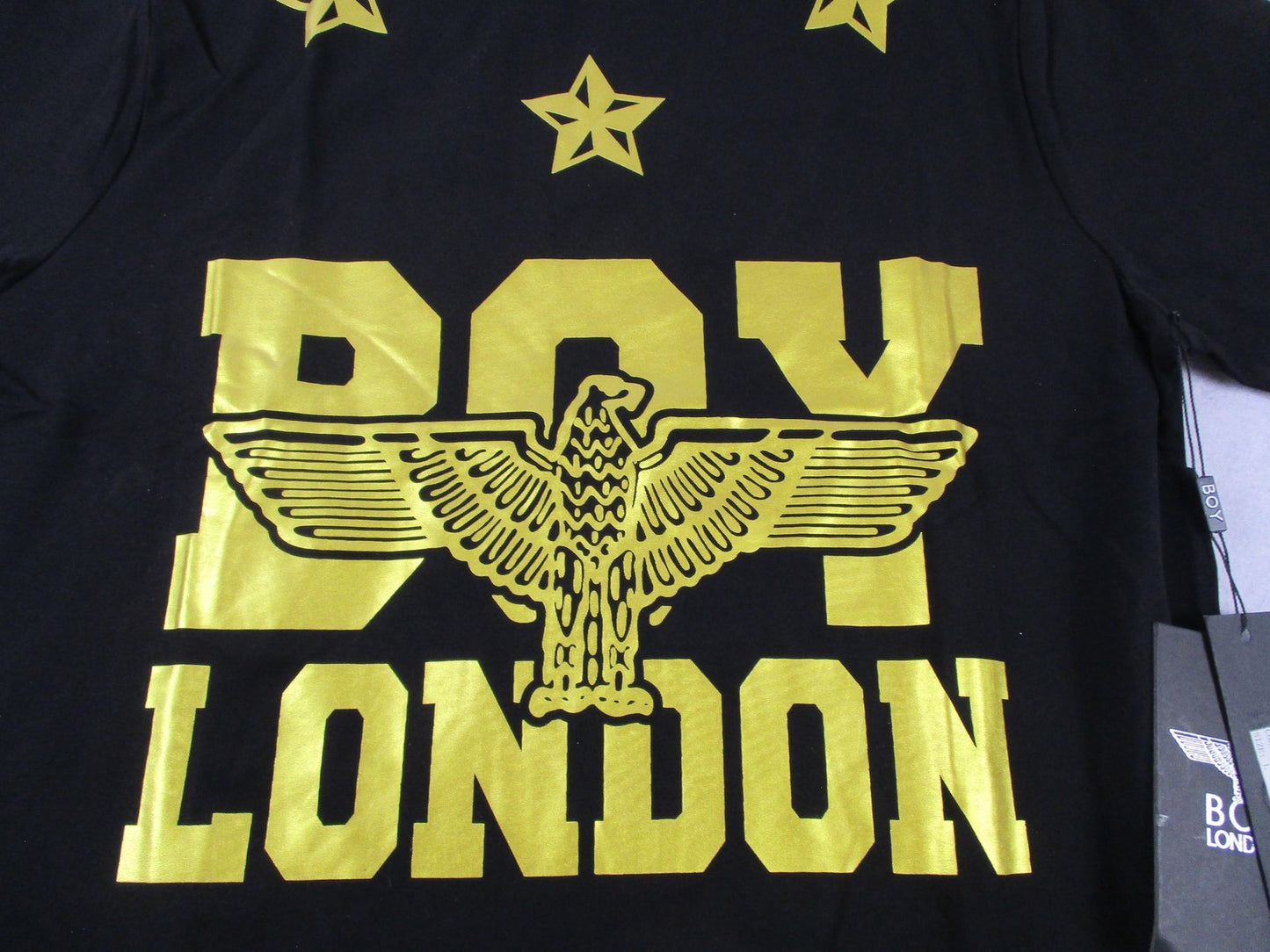 Boy London Shirt Mens Large Black Gold Eagle Logo Streetwear Graphic Tee 13083