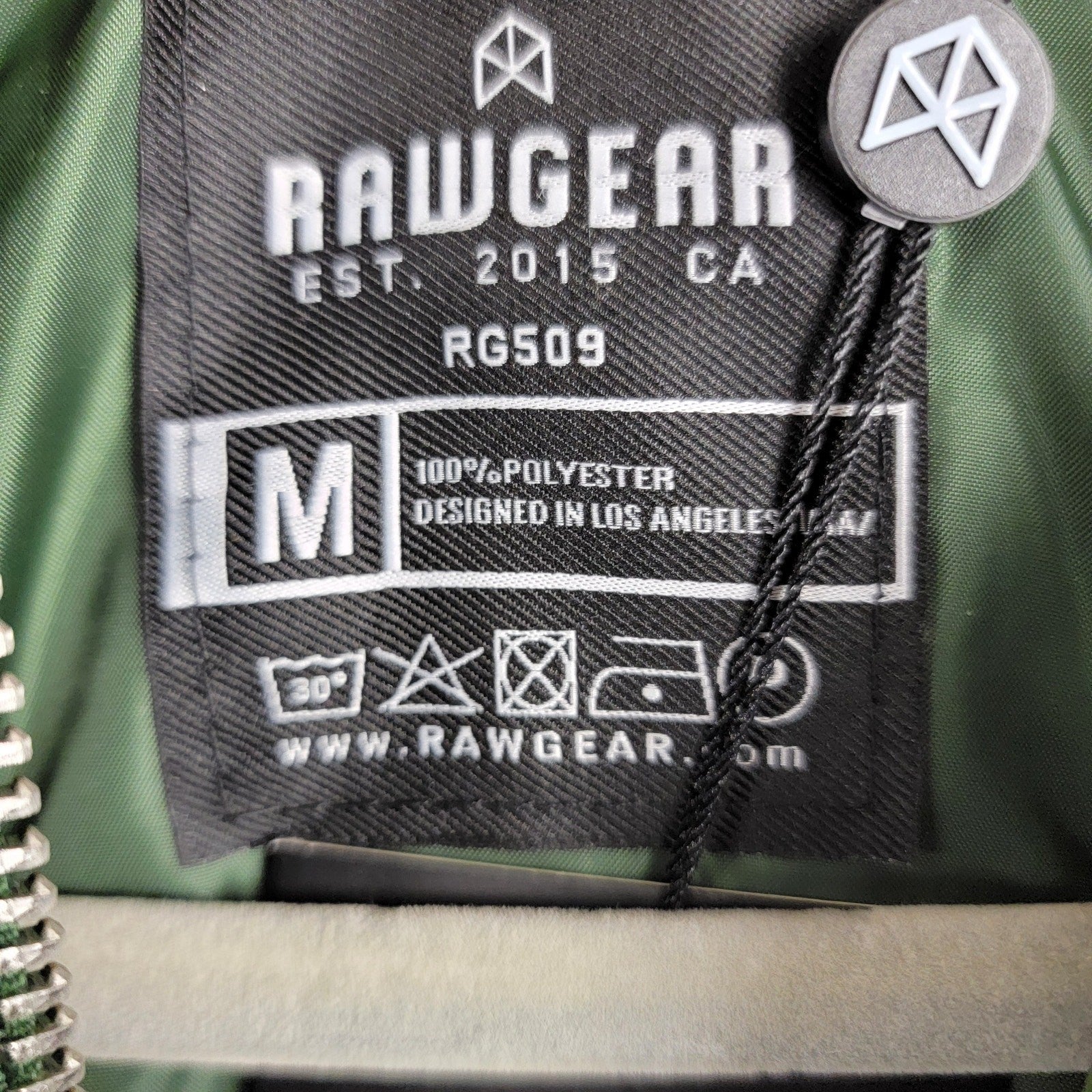 RawGear Hooded Puffer Vest Green Size M RG509 Polyester Streetwear Gym2