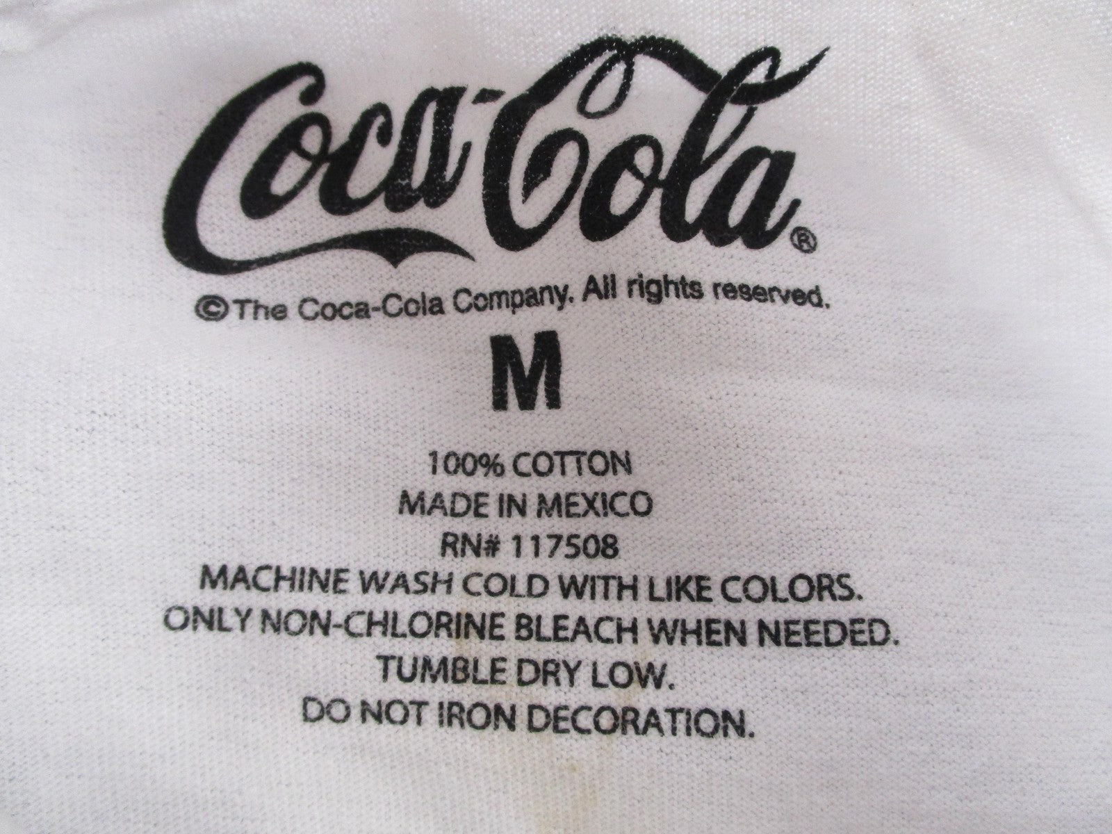 CocaCola Coke Shirt Mens Medium White Bottle Graphic Soda Pop Logo Tee 15072