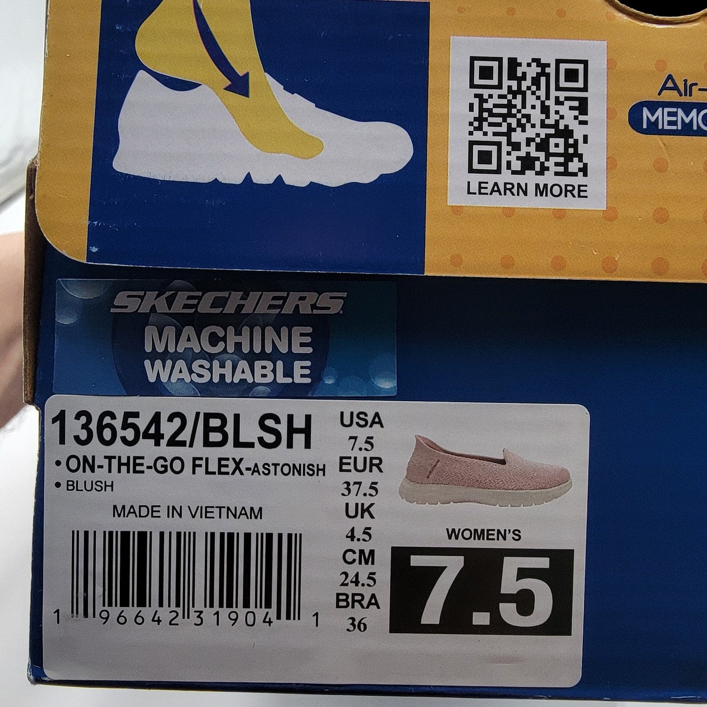 Skechers Wmns On the Go Flex Astonish Sz 7.5 Pink/Wht 1365427