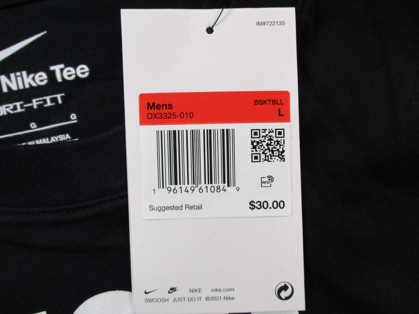 Nike DriFIT Too Much Clutch Mens Large Black Basketball Graphic Tee 152315248